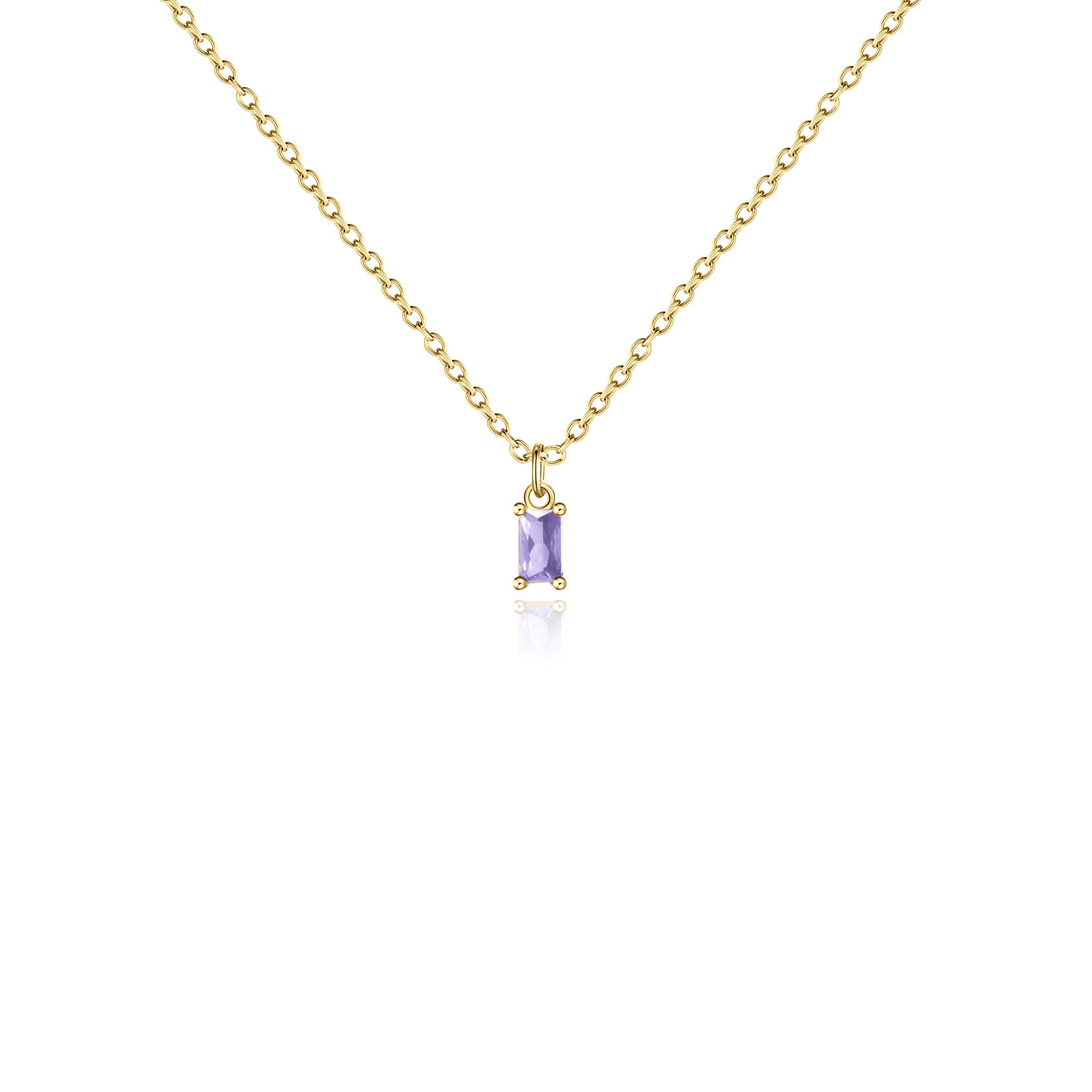 Gold Birthstone Charm Necklace