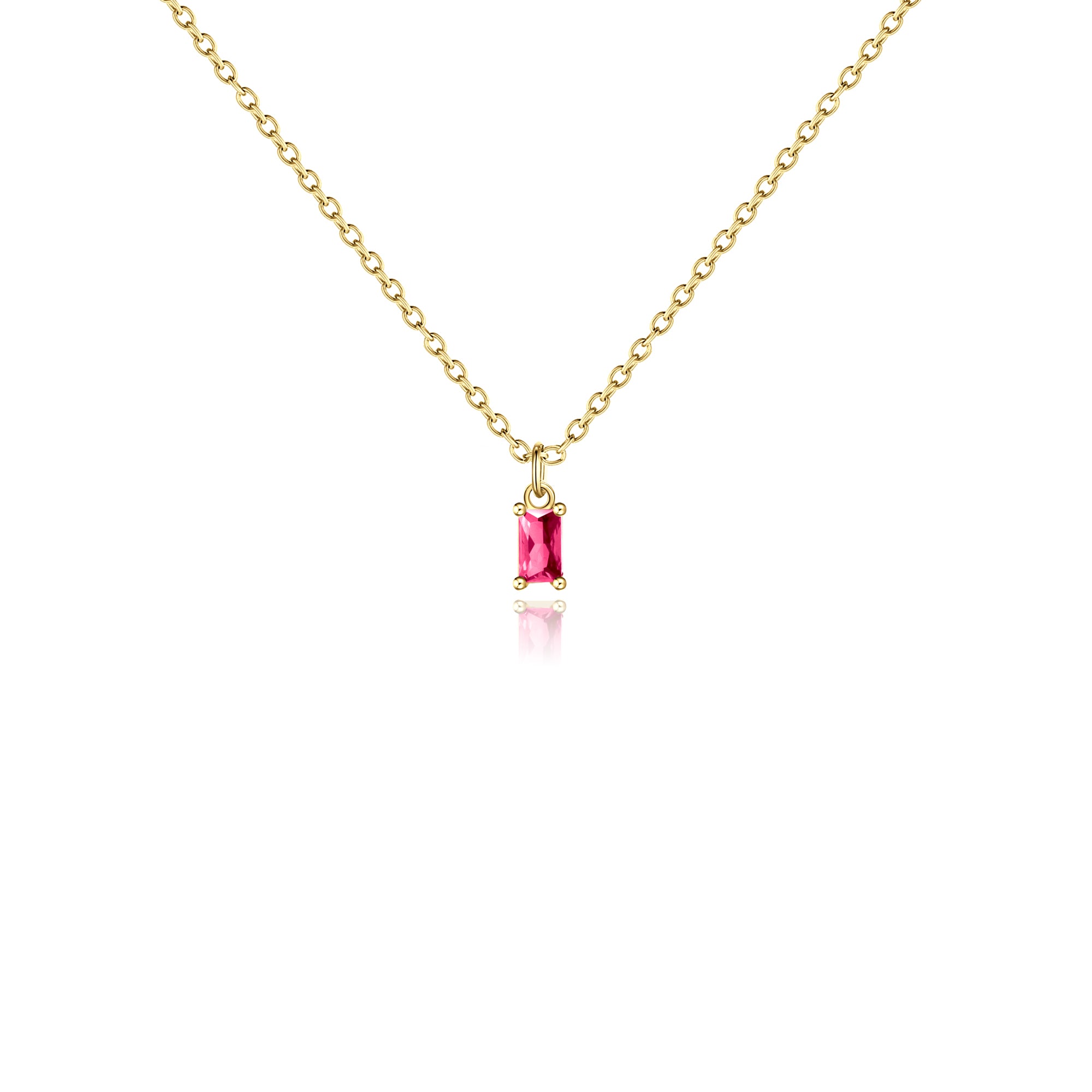 Gold Birthstone Charm Necklace