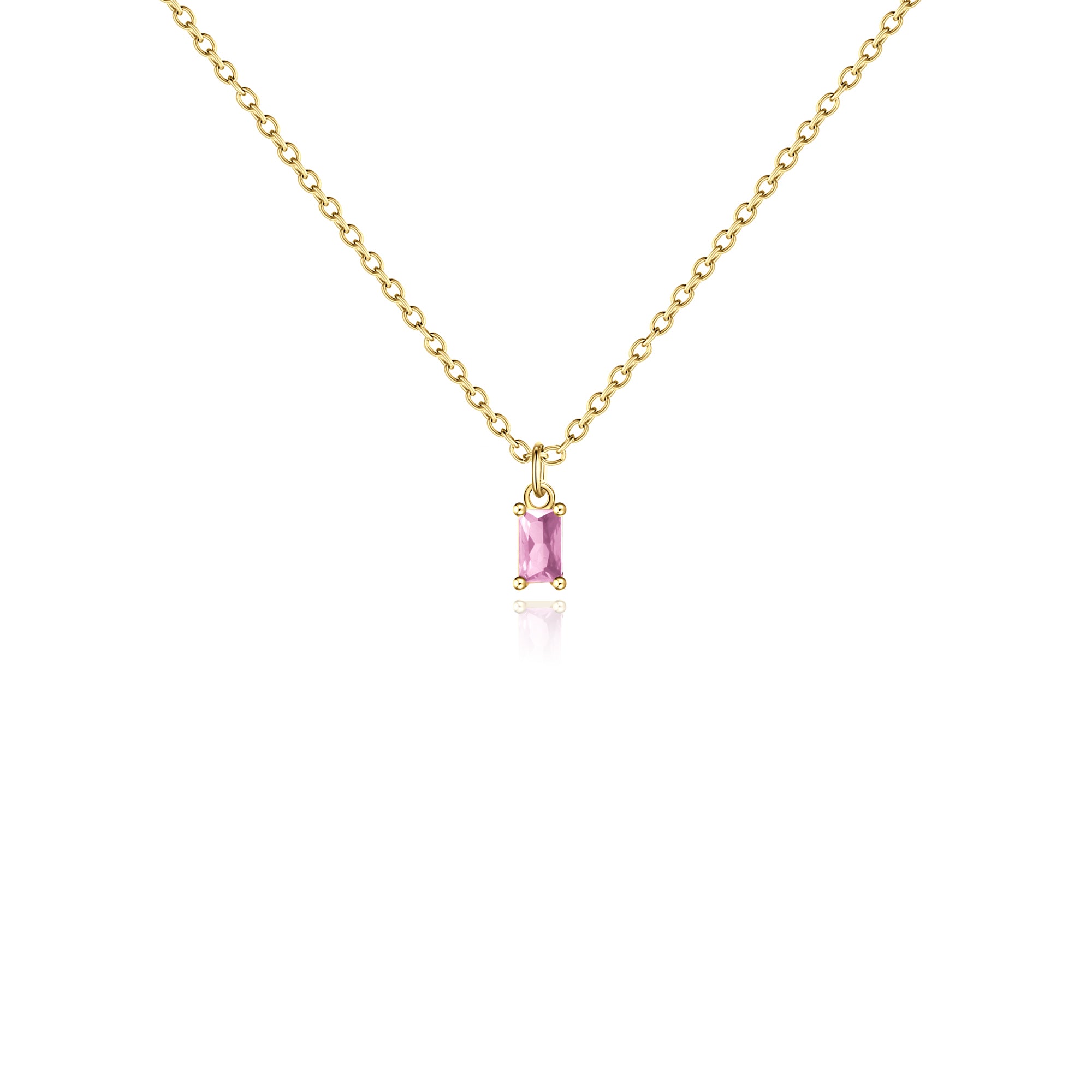 Gold Birthstone Charm Necklace