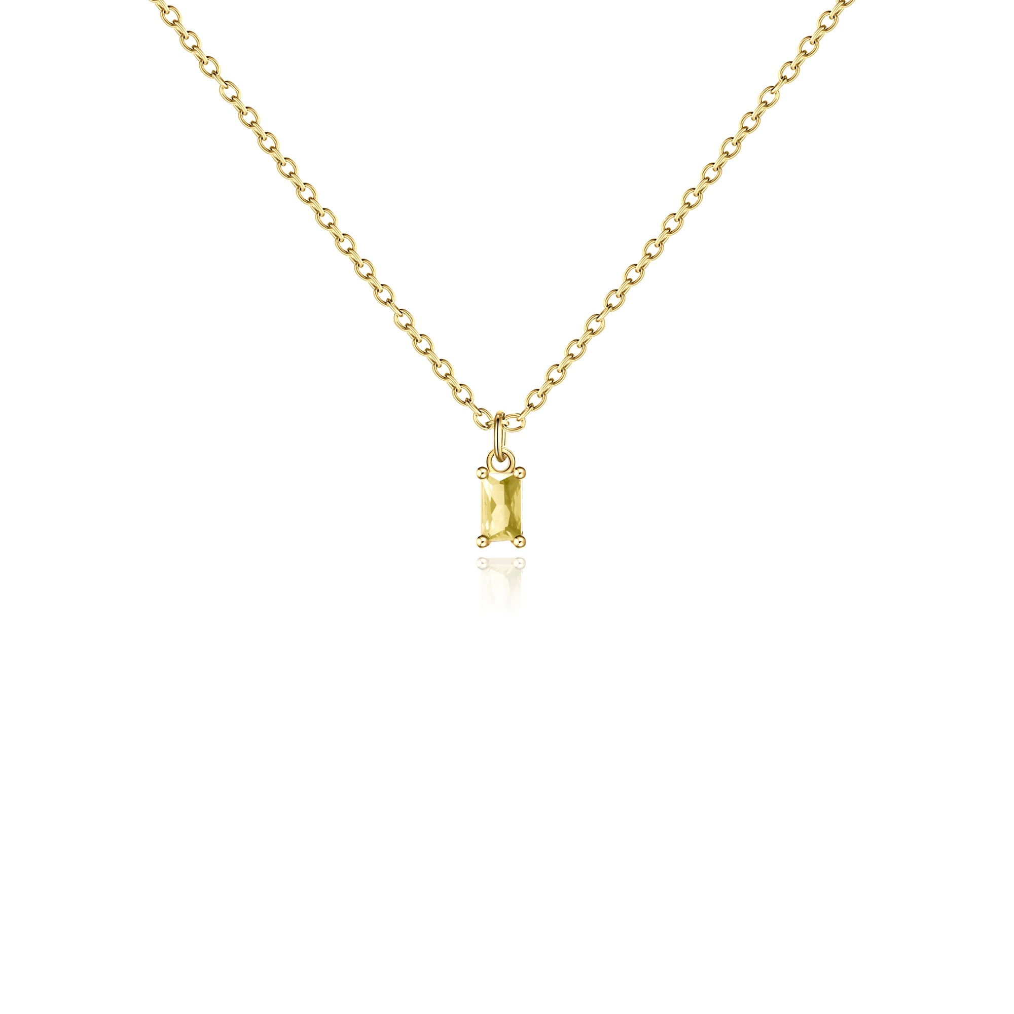 Gold Birthstone Charm Necklace