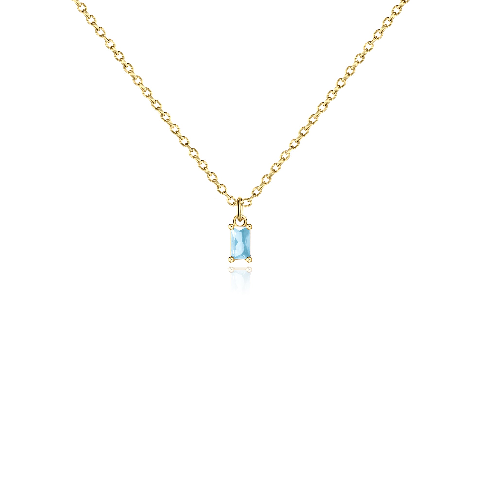 Gold Birthstone Charm Necklace