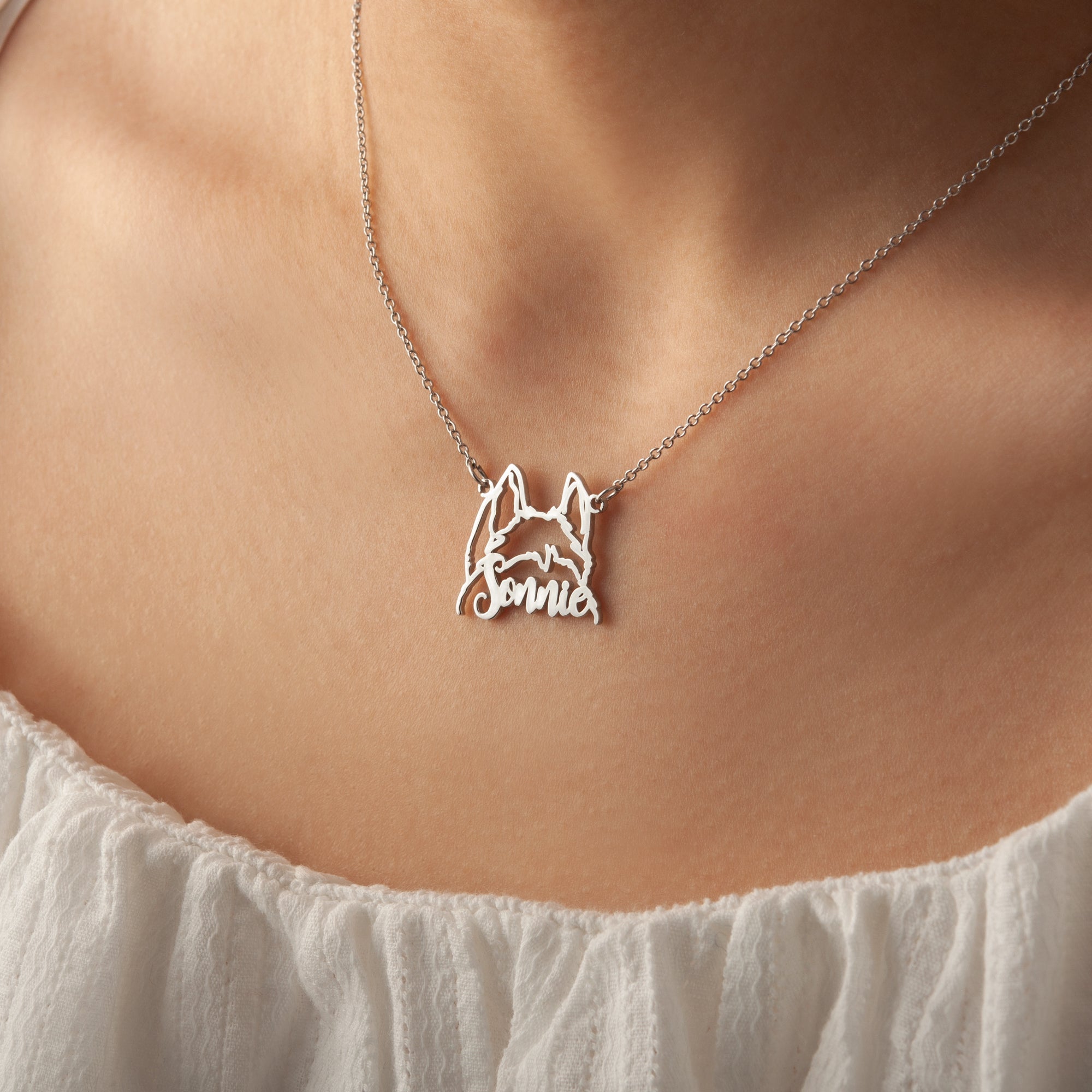 Personalized Pet Ears Name Necklace