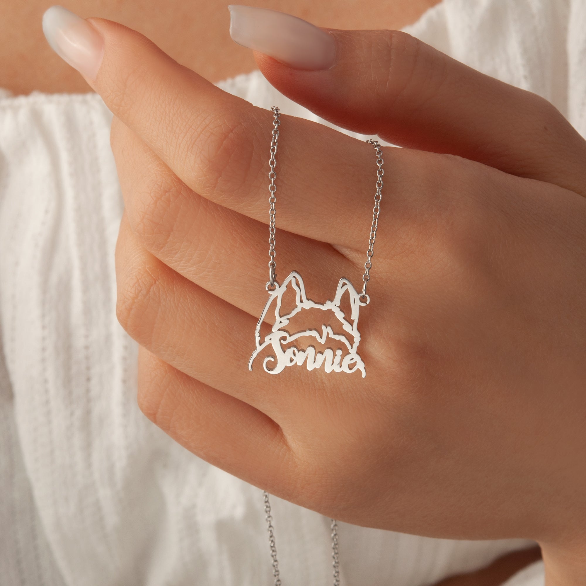 Personalized Pet Ears Name Necklace