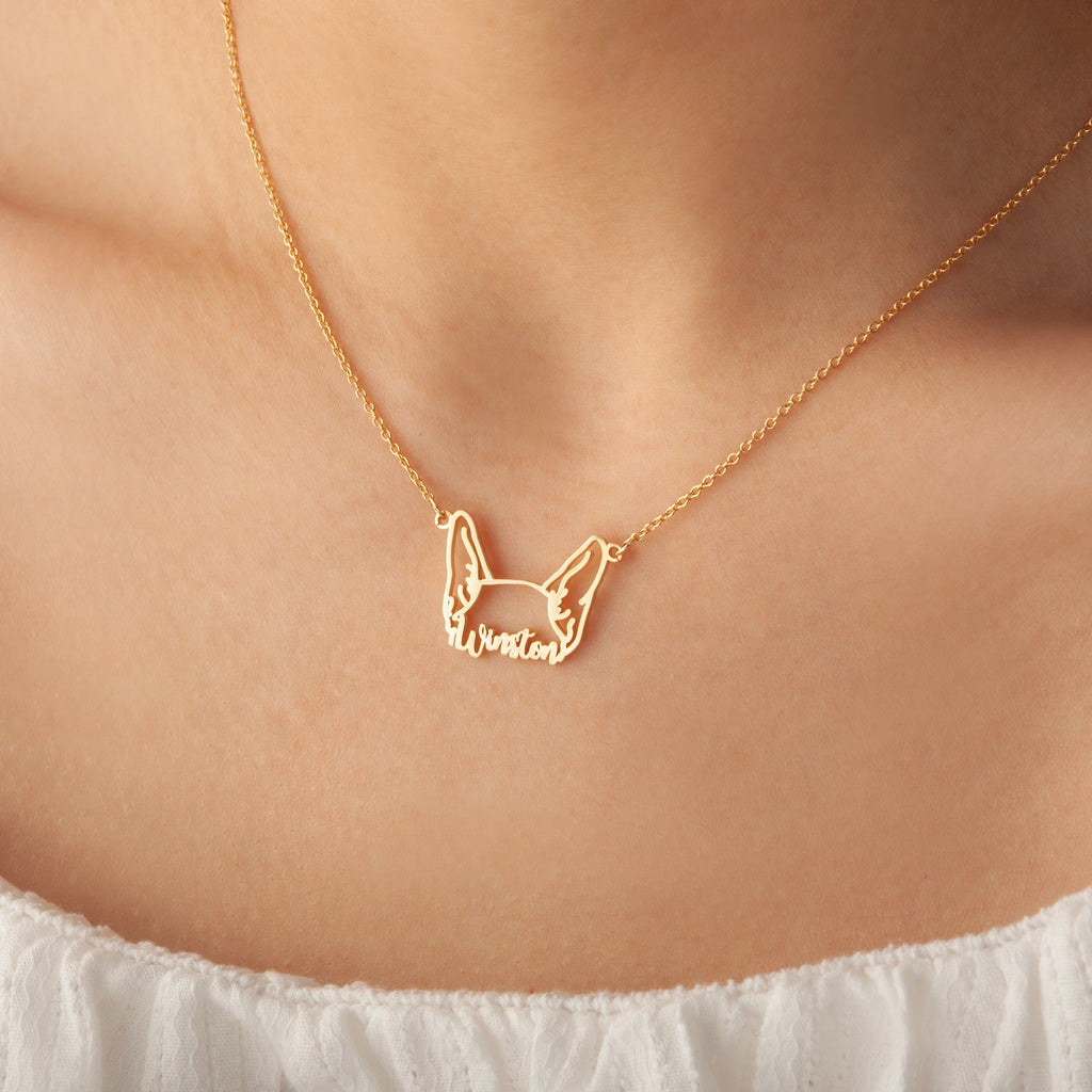 Personalized Pet Ears Name Necklace