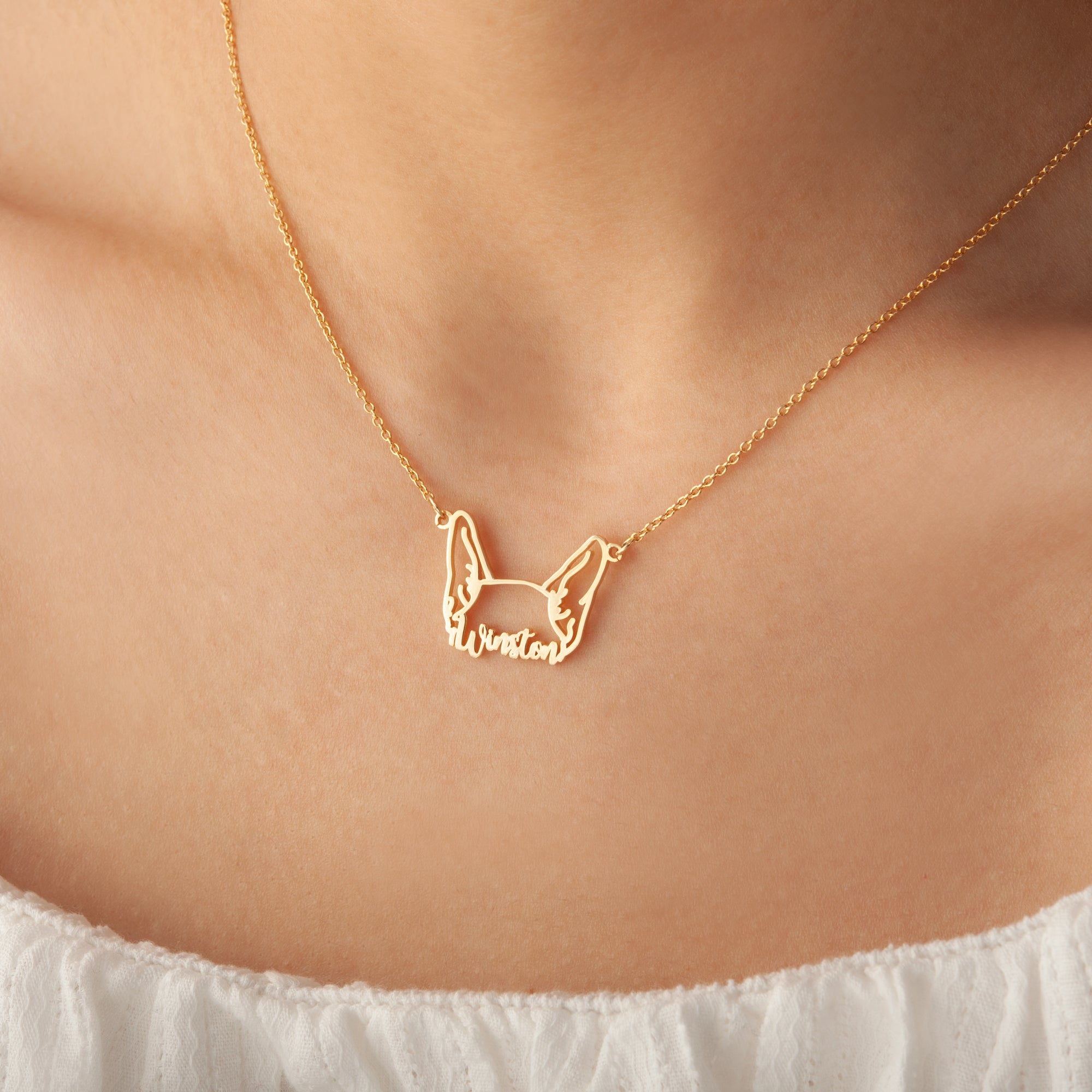 Personalized Pet Ears Name Necklace