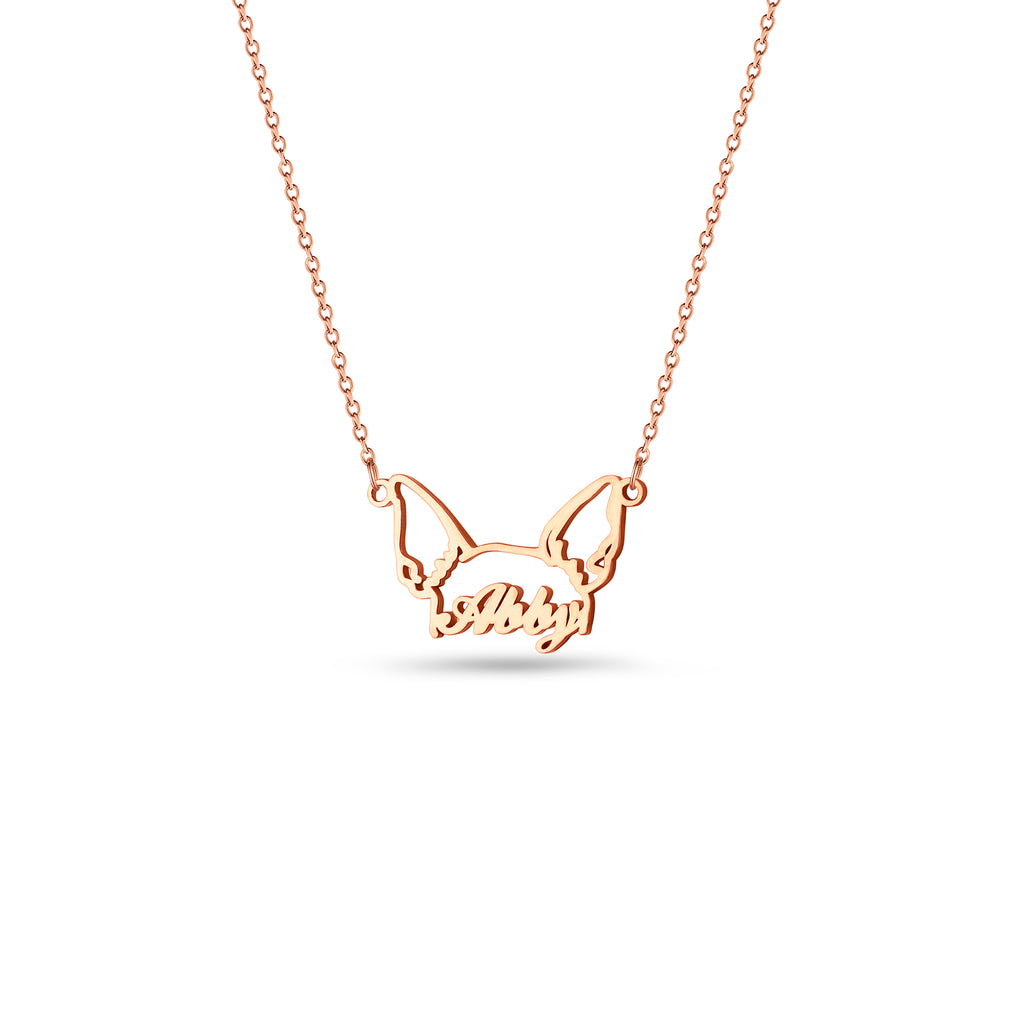 Personalized Pet Ears Name Necklace
