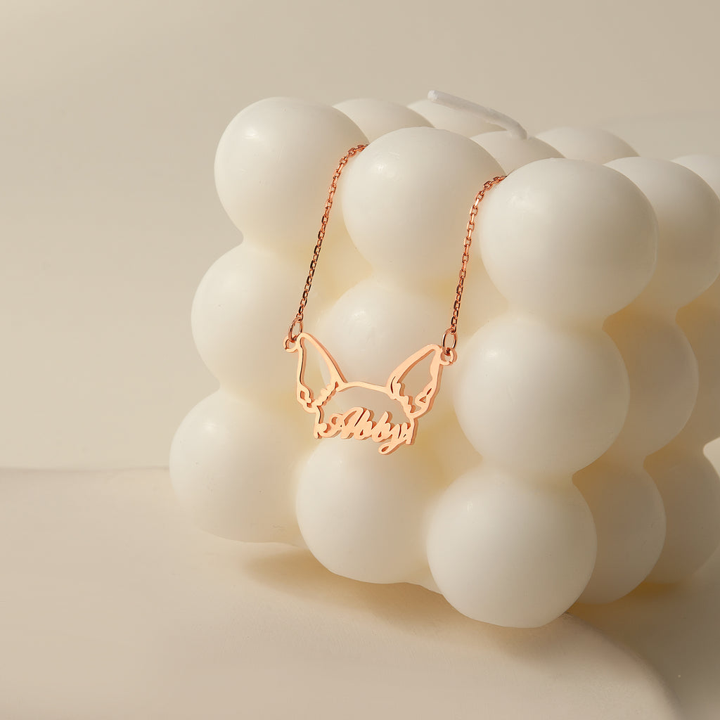 Personalized Pet Ears Name Necklace