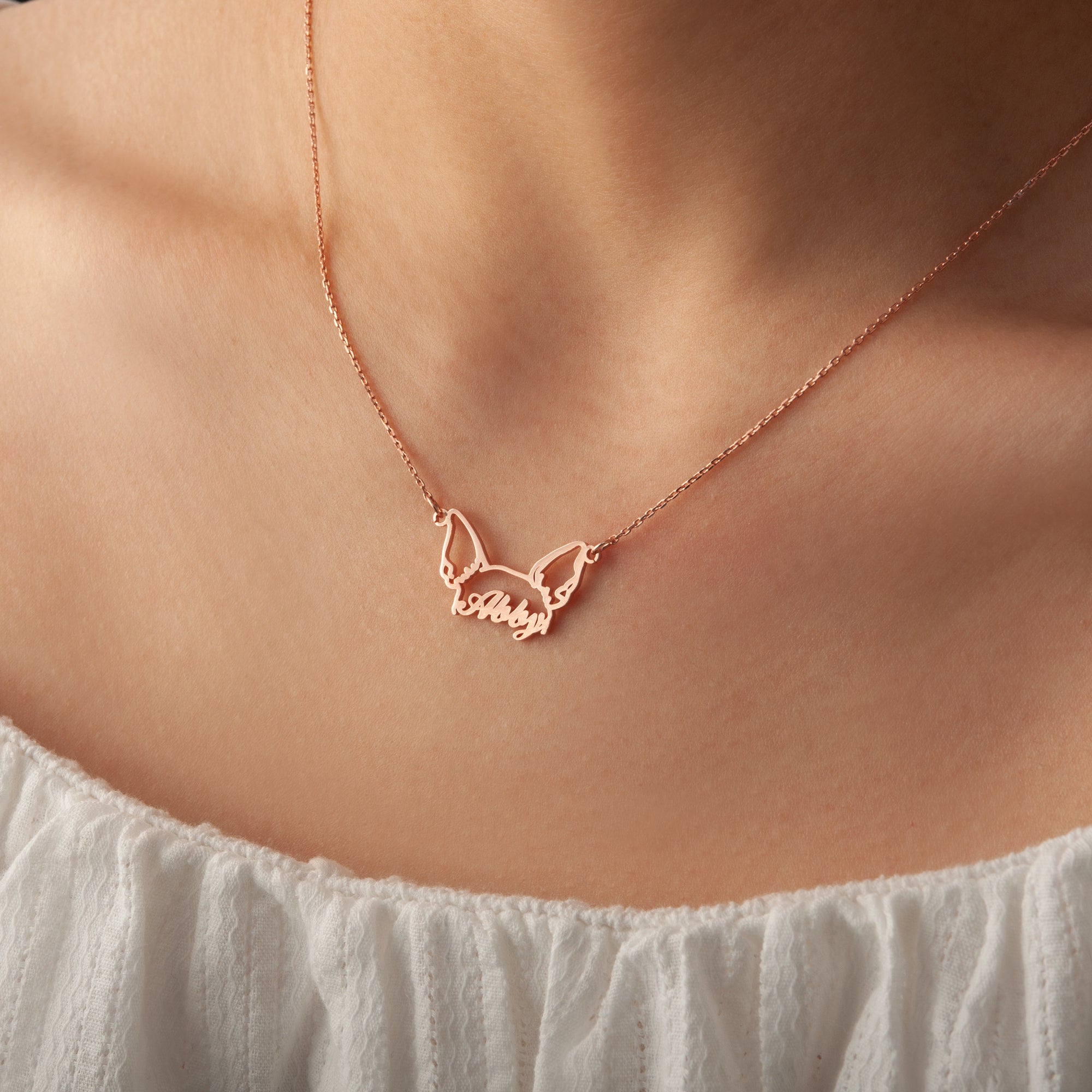 Personalized Pet Ears Name Necklace