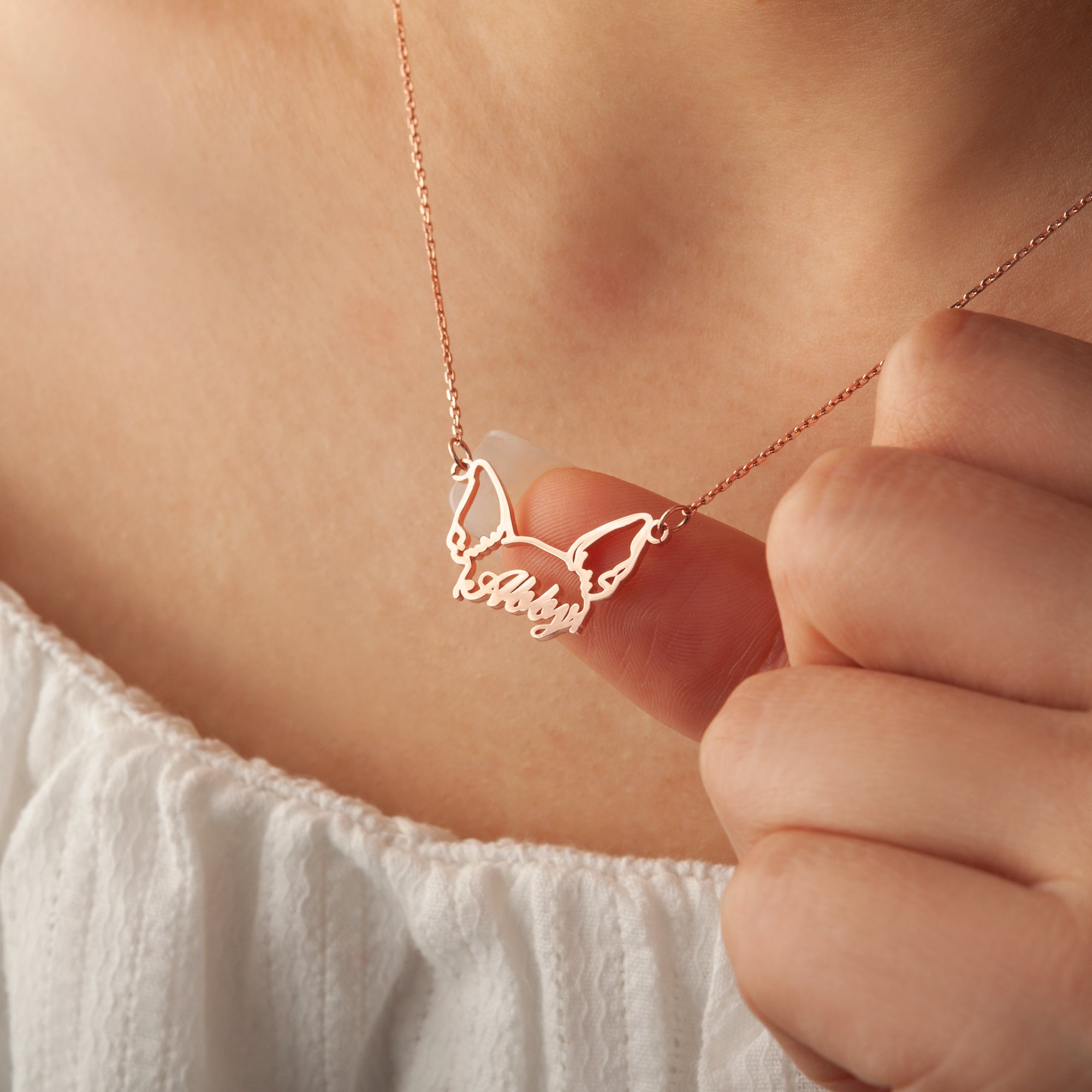 Personalized Pet Ears Name Necklace