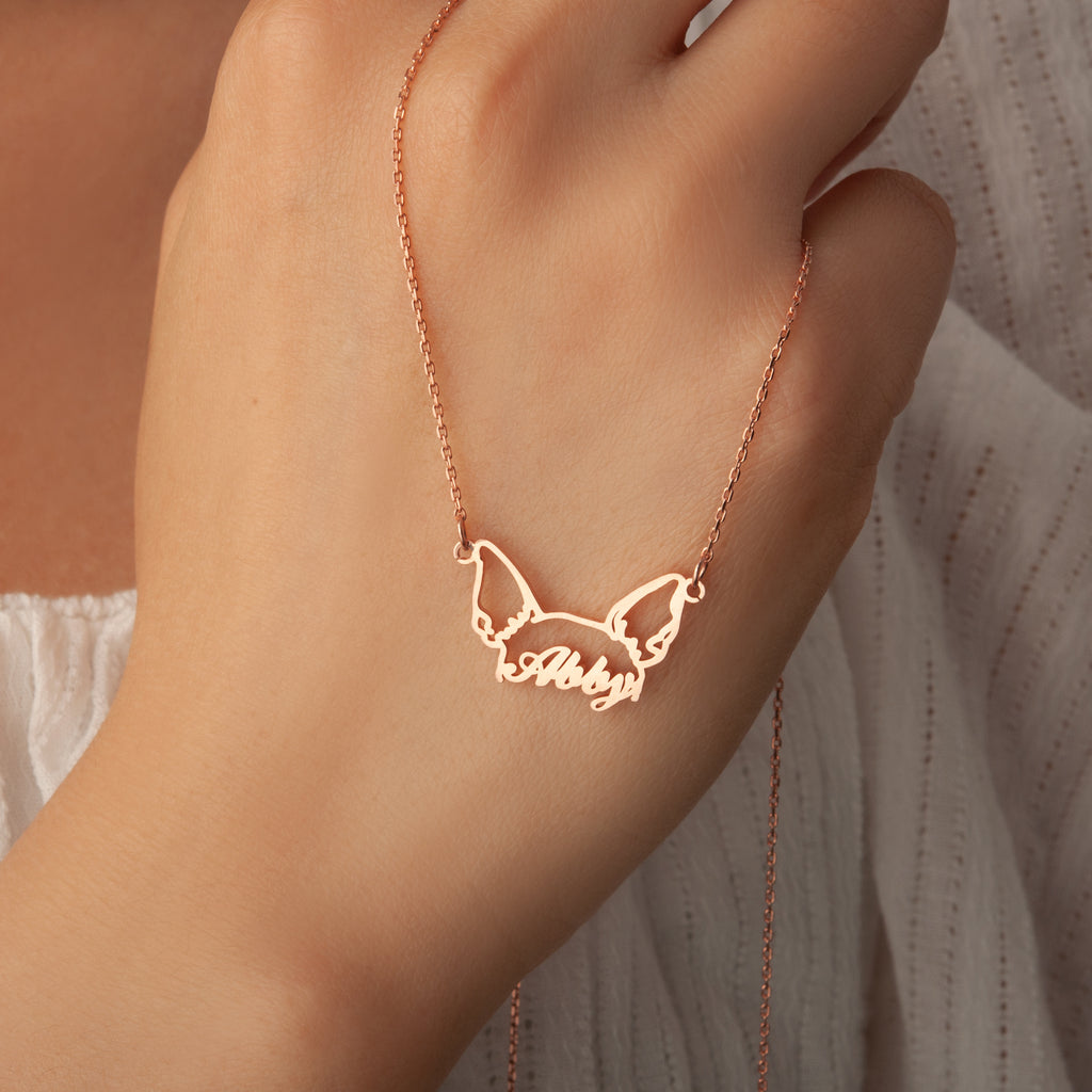 Personalized Pet Ears Name Necklace