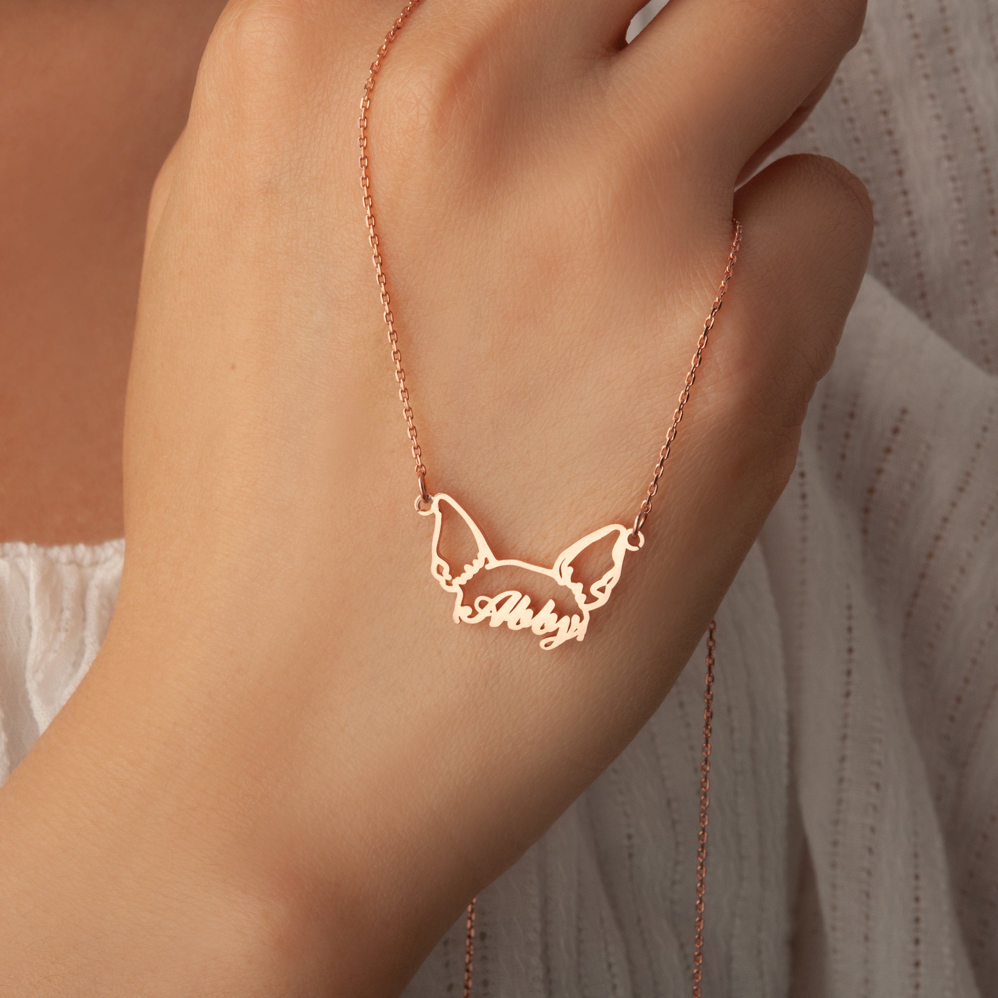 Personalized Pet Ears Name Necklace
