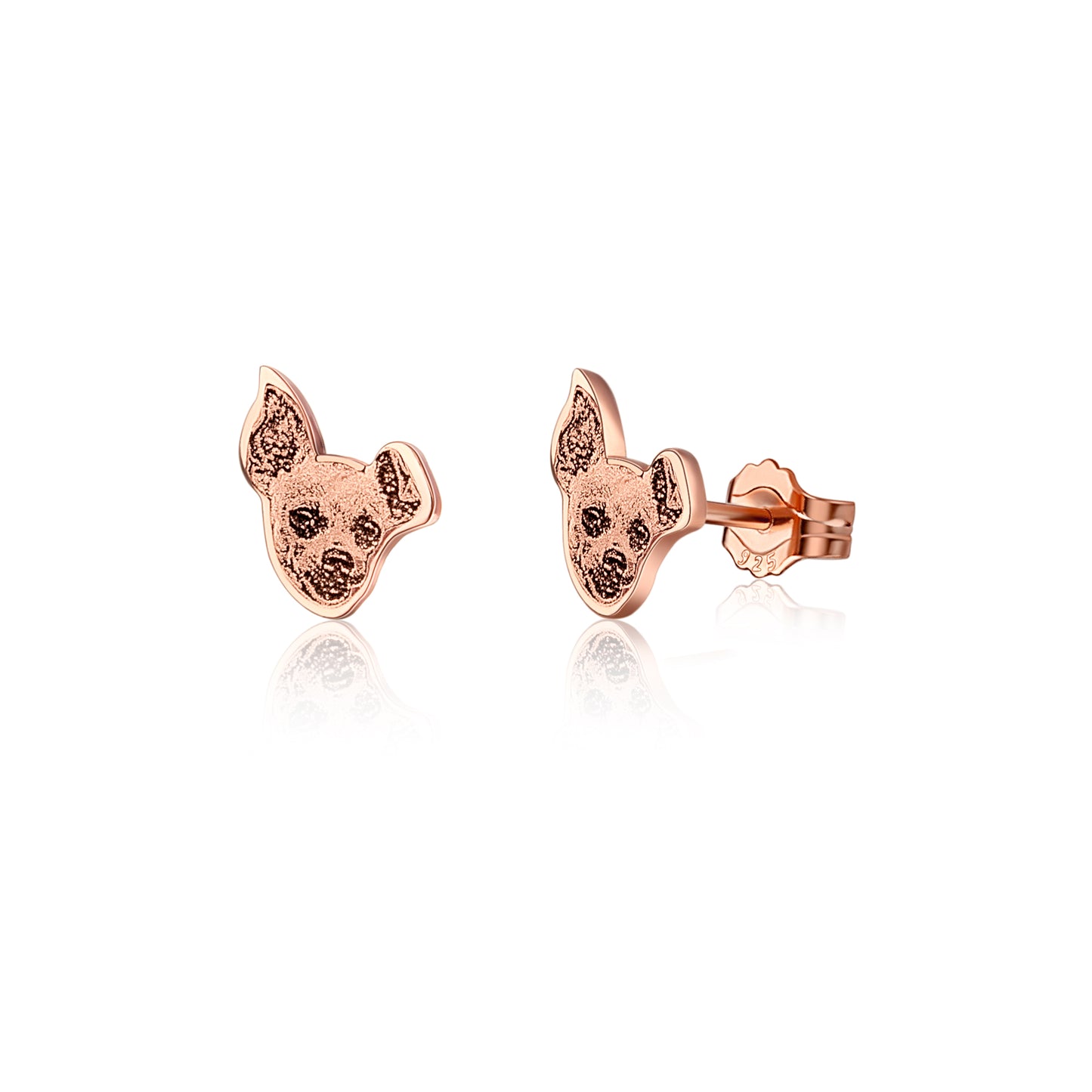 Custom Sterling Silver Pet Portrait Earrings