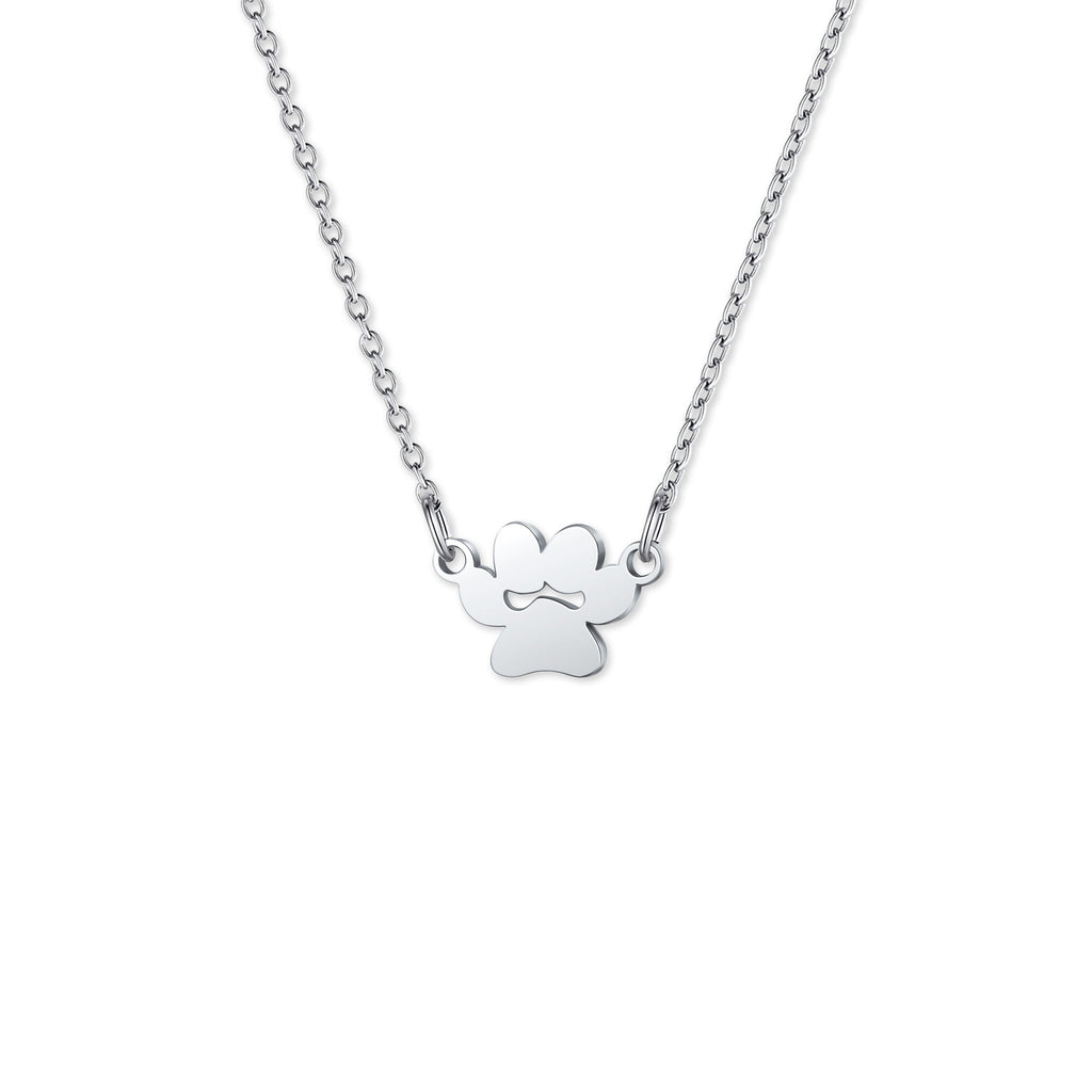 Horizontal Paw Print Name Necklace