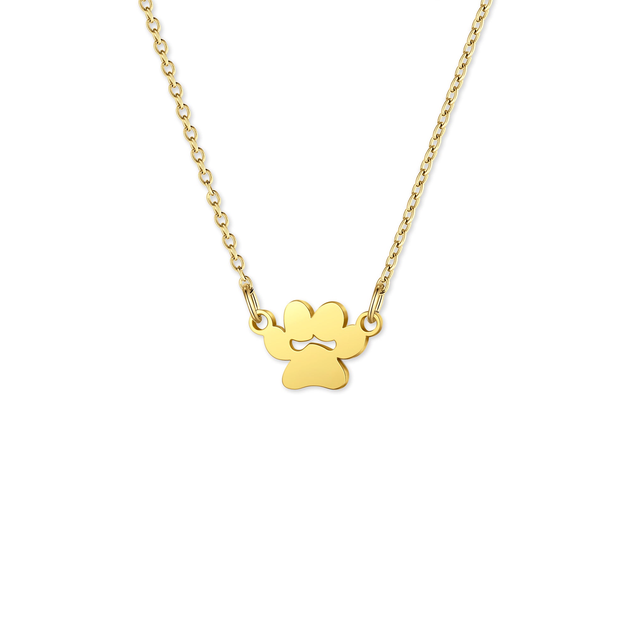 Horizontal Paw Print Name Necklace