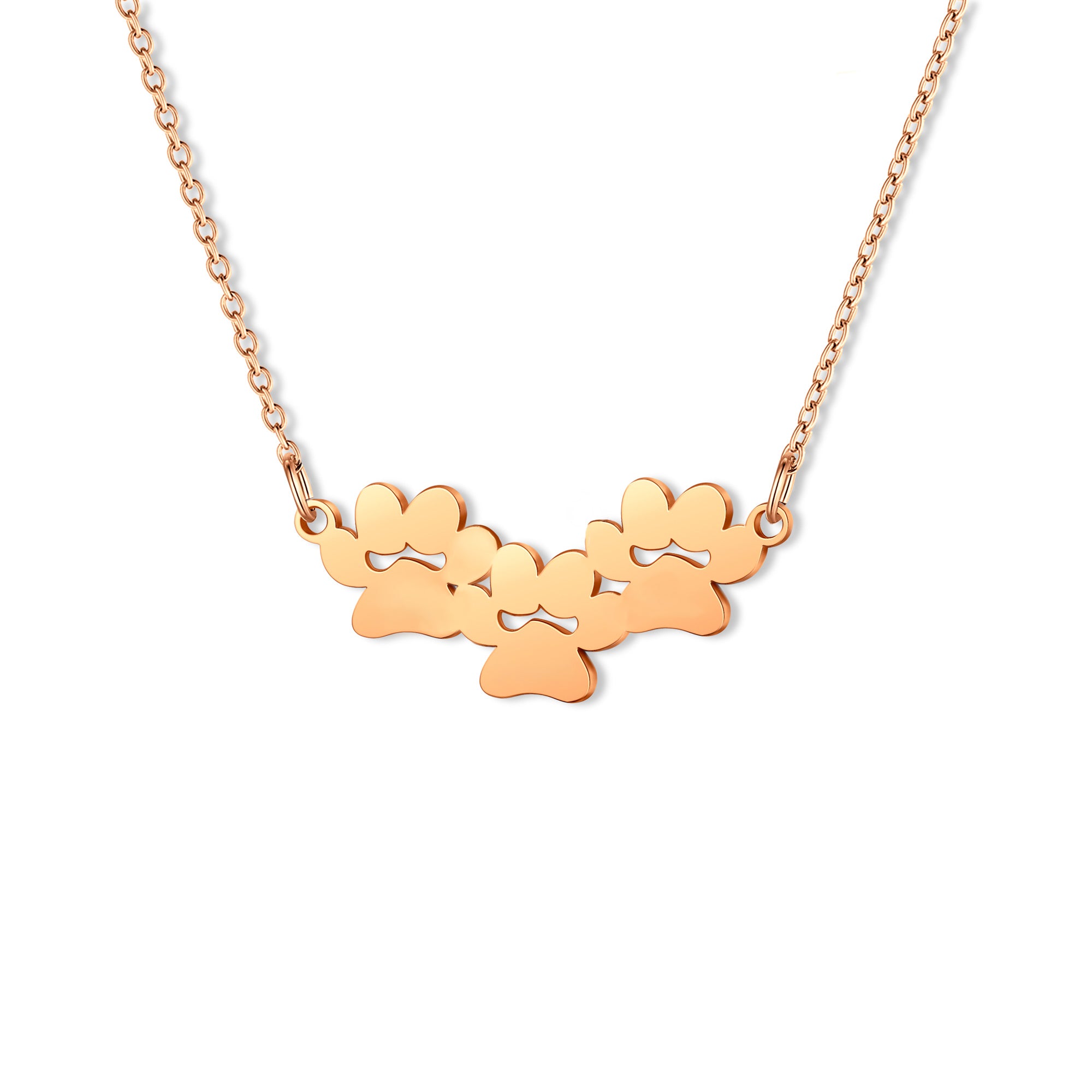 Horizontal Paw Print Name Necklace