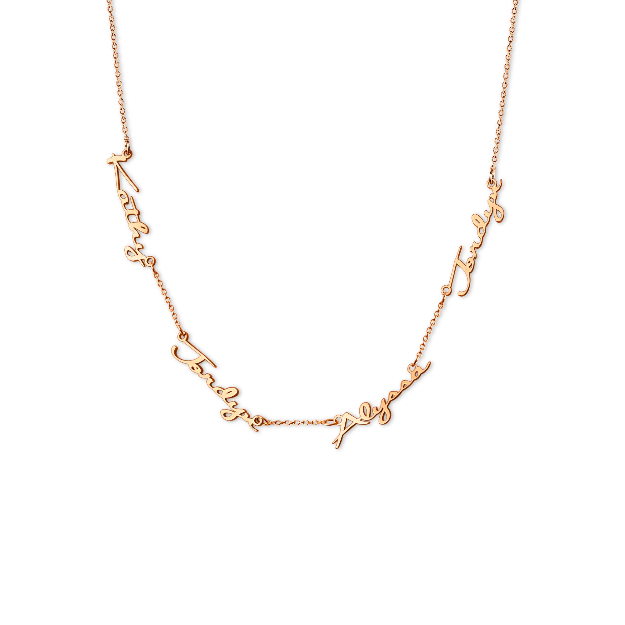 Personalized  Multiple Name Sterling Silver Necklace