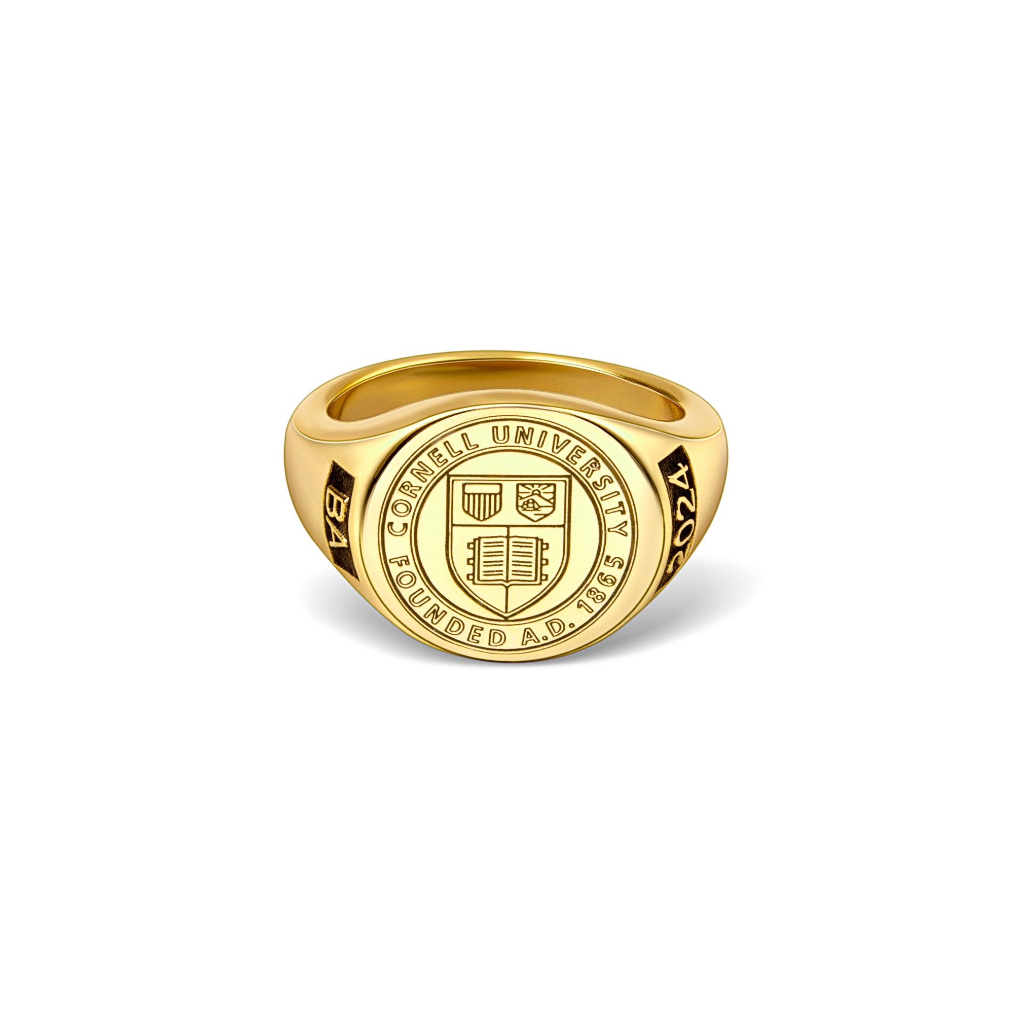 Custom College Emblem Signet Ring
