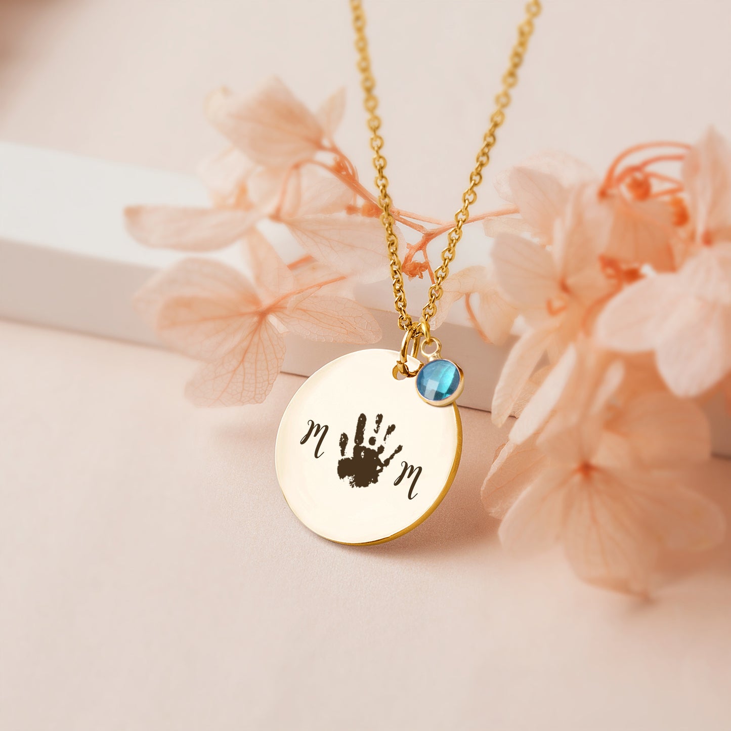 Mom Palm Print Necklace