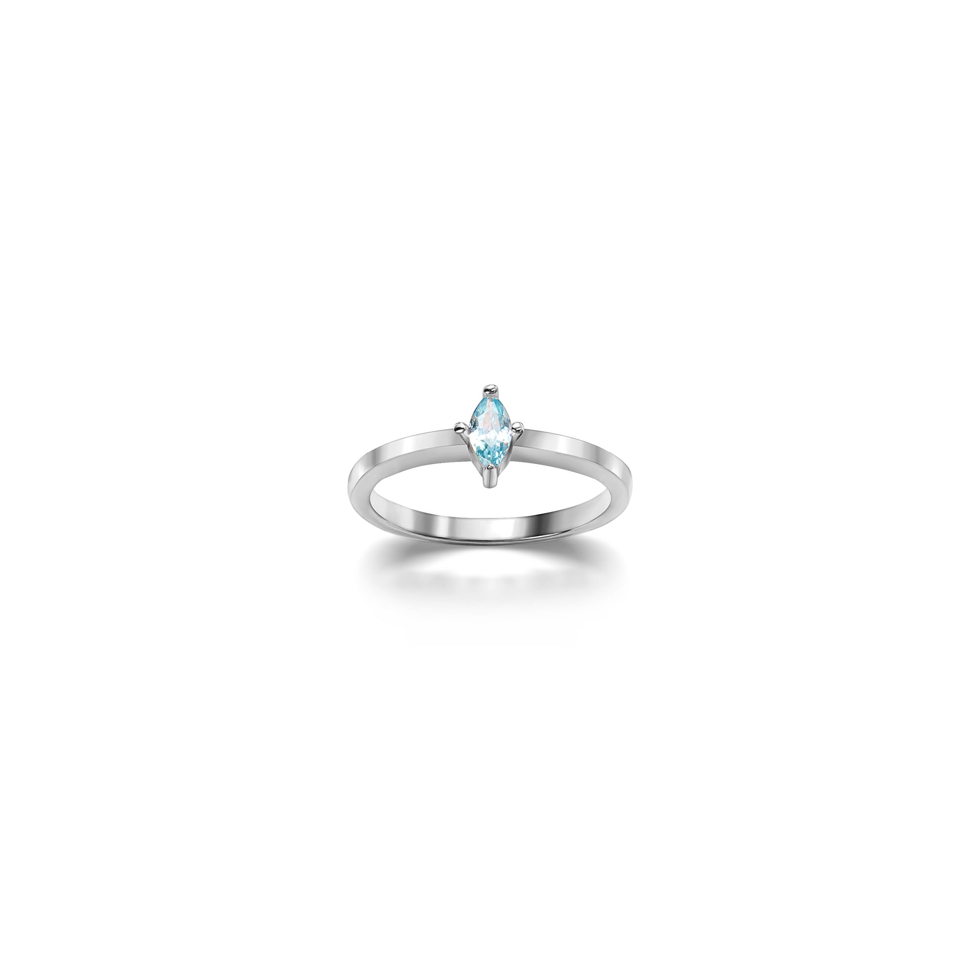 Custom Diamond Shaped Birthstone Ring
