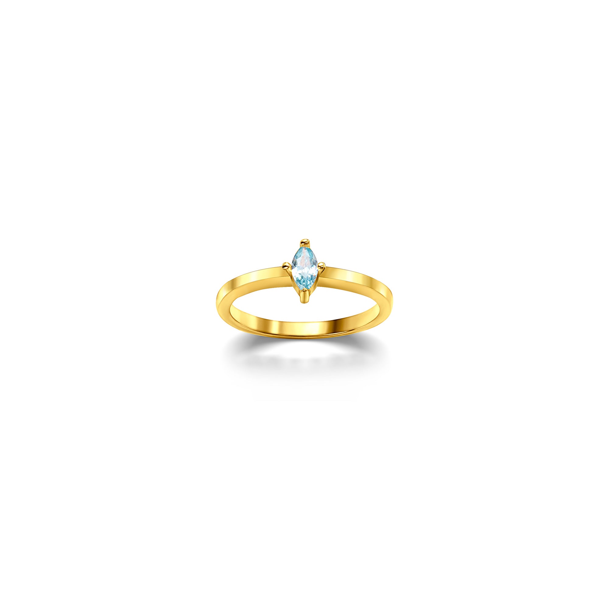 Custom Diamond Shaped Birthstone Ring