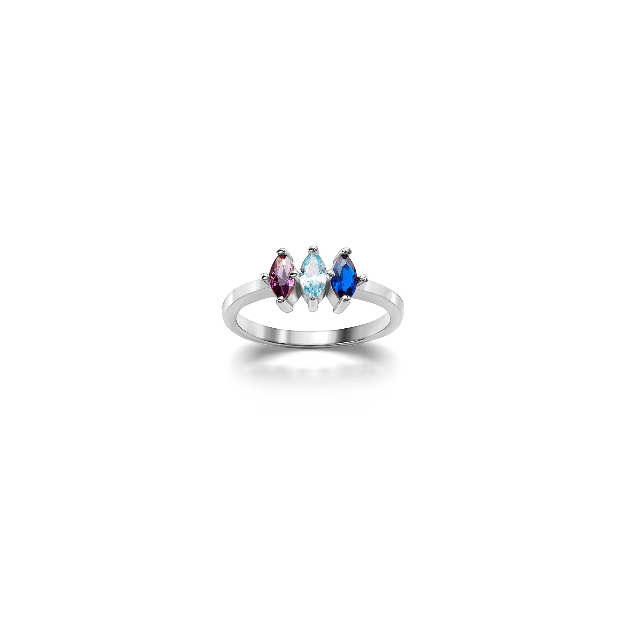 Custom Diamond Shaped Birthstone Ring