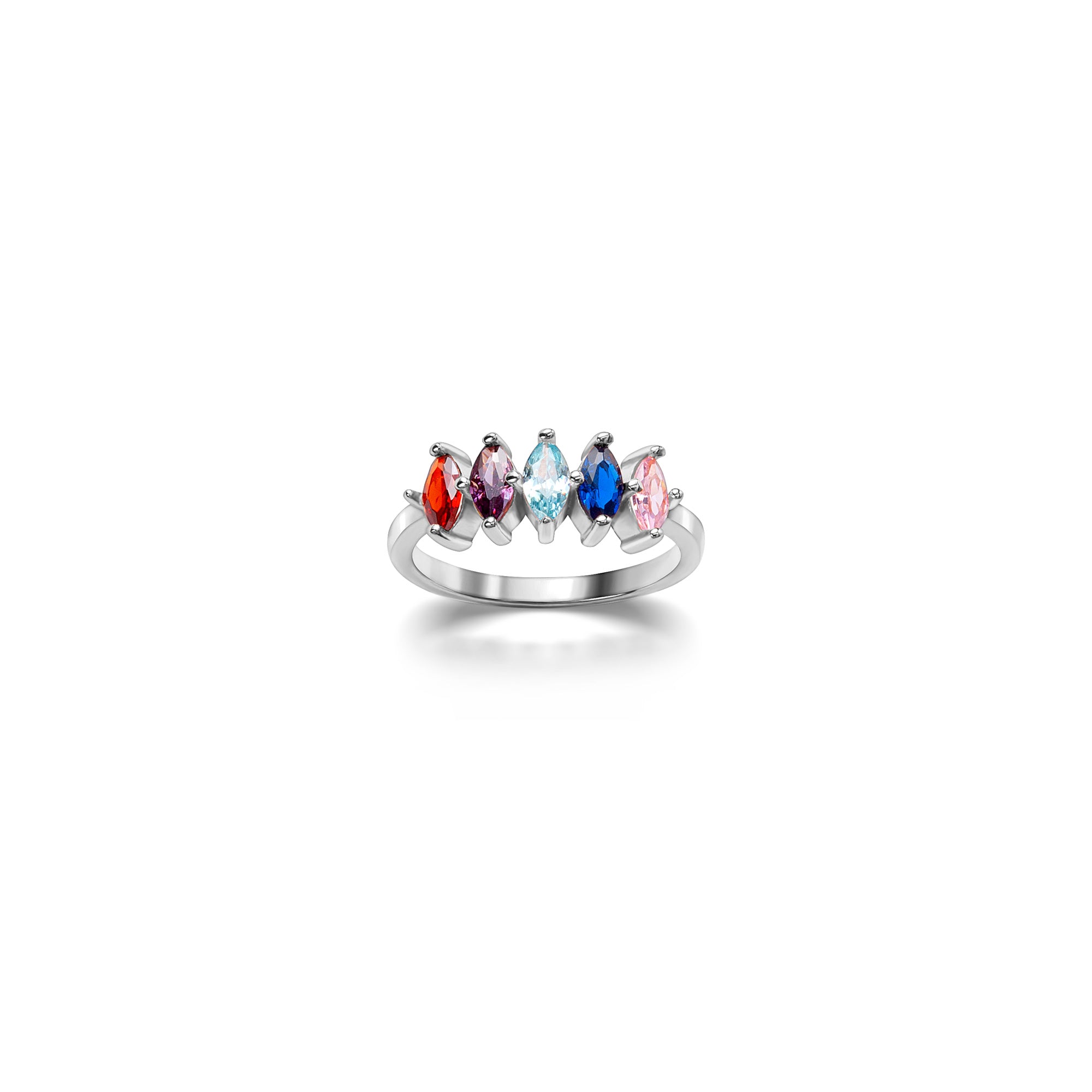 Custom Diamond Shaped Birthstone Ring
