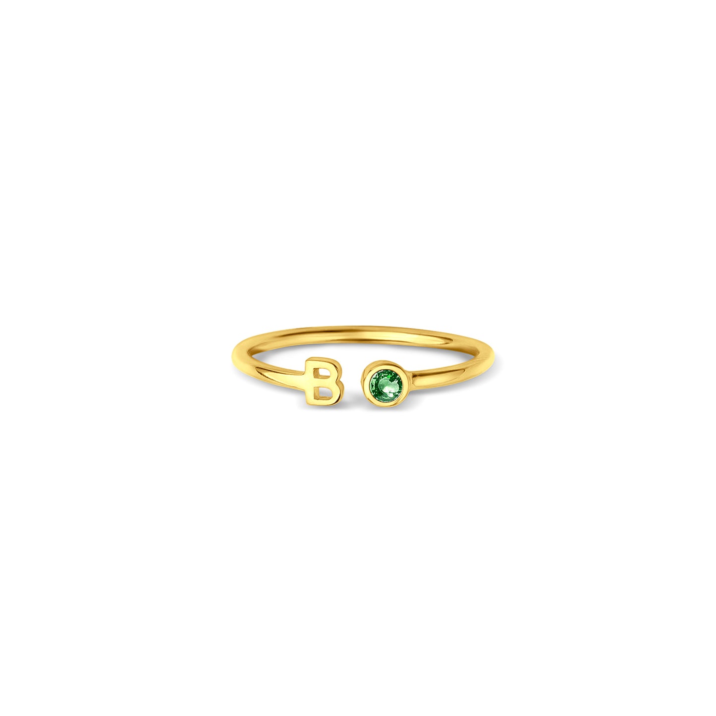 Custom Sterling Silver Parallel Birthstone Ring