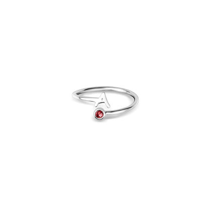 Sterling Silver Overlapping Birthstone Ring