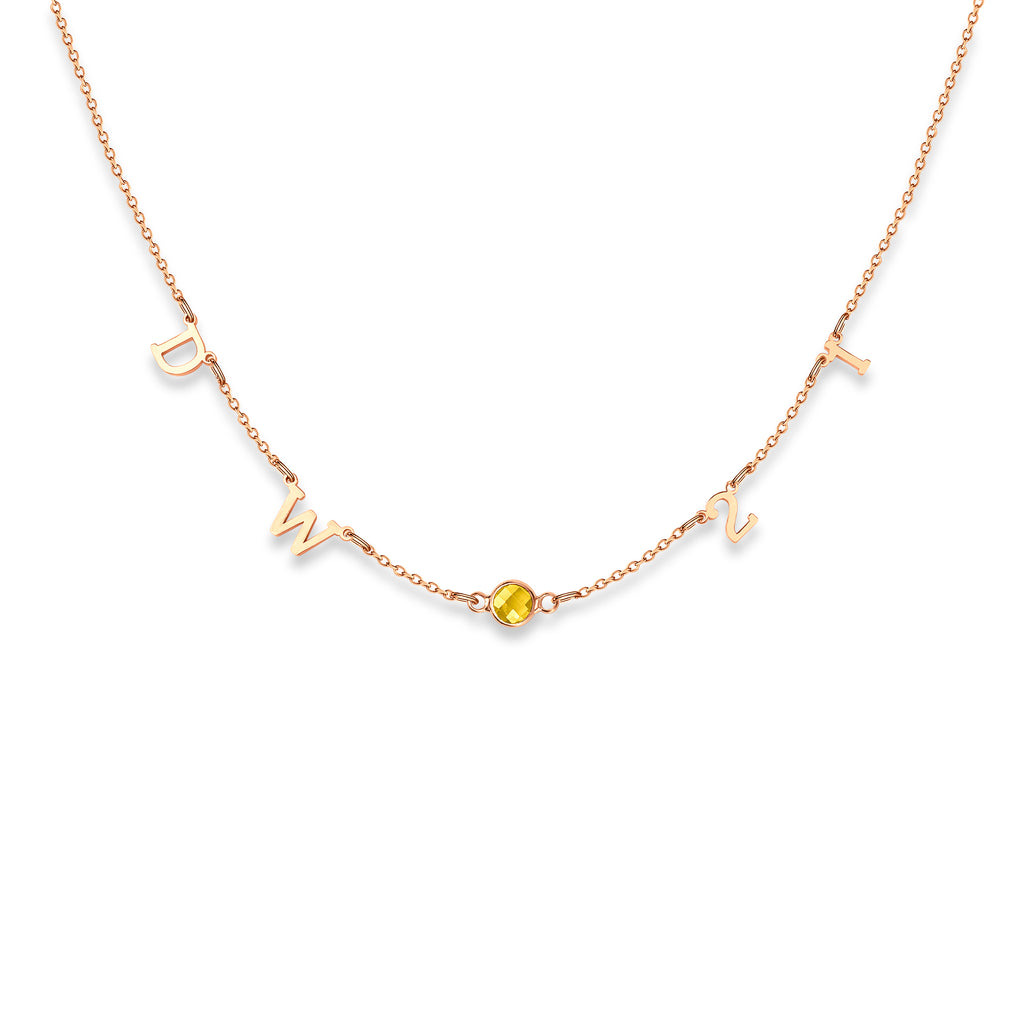 Birthstone and Charm Necklace