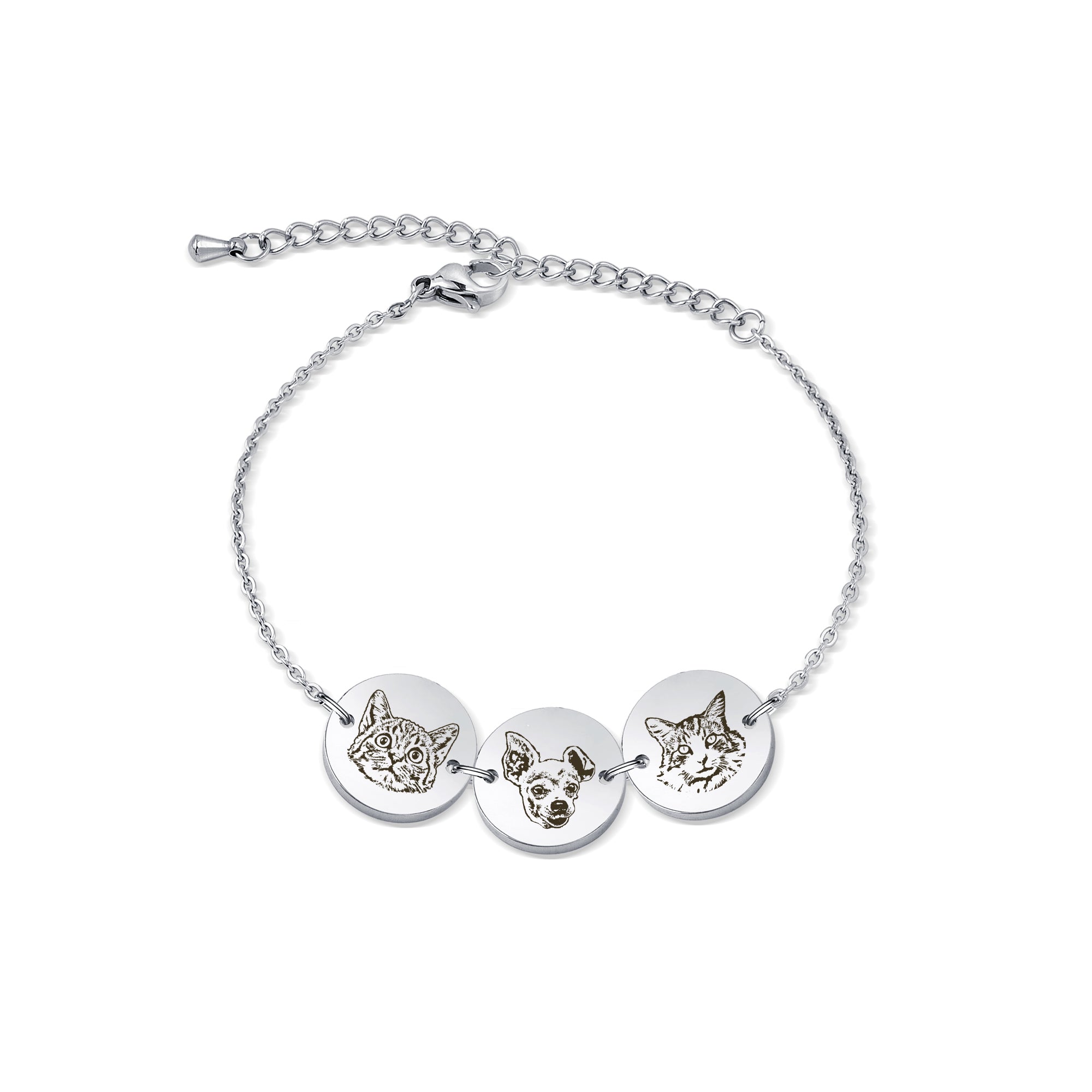 Personalized Pet Portrait Charm Bracelet