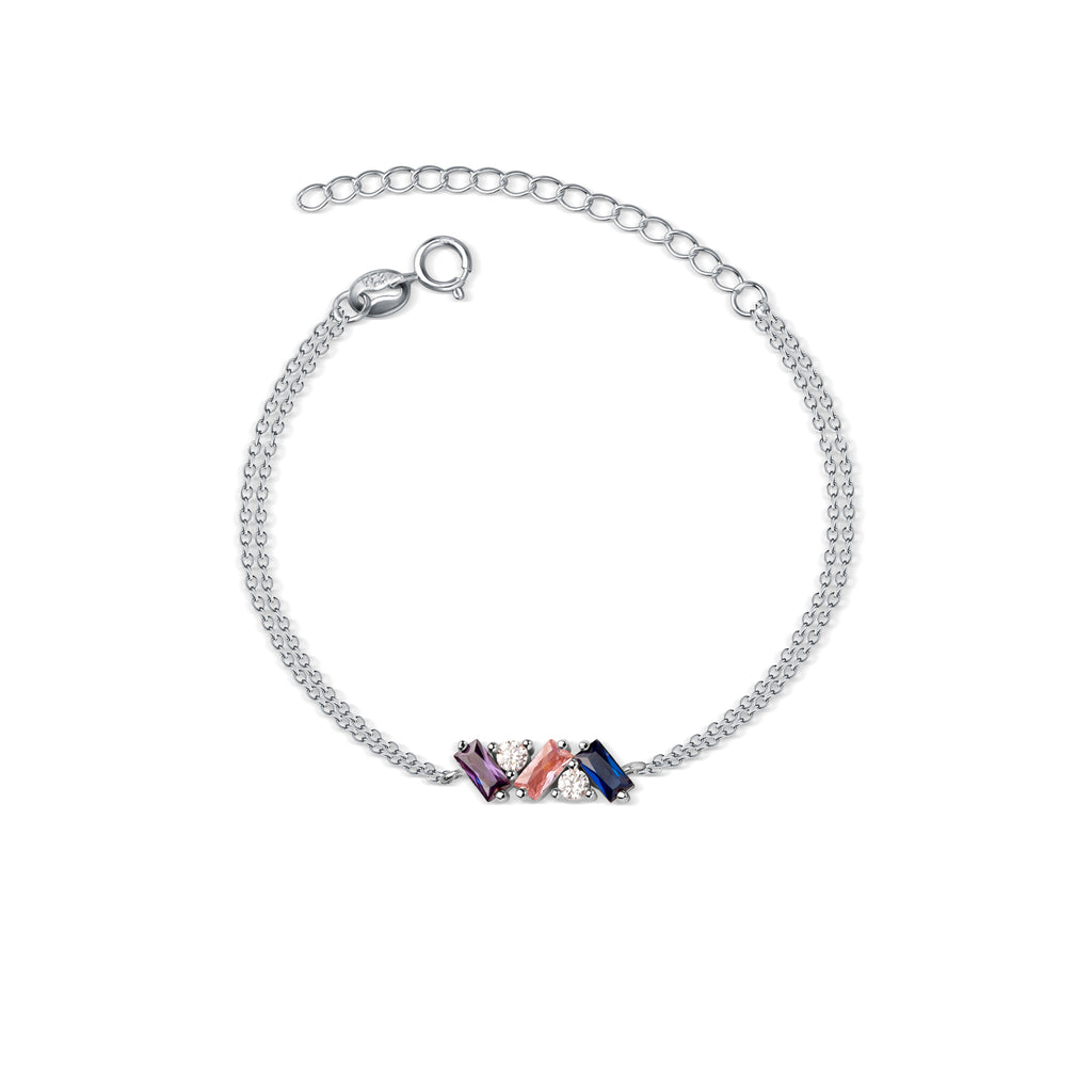 Personalized Birthstone Double Chain Bracelet