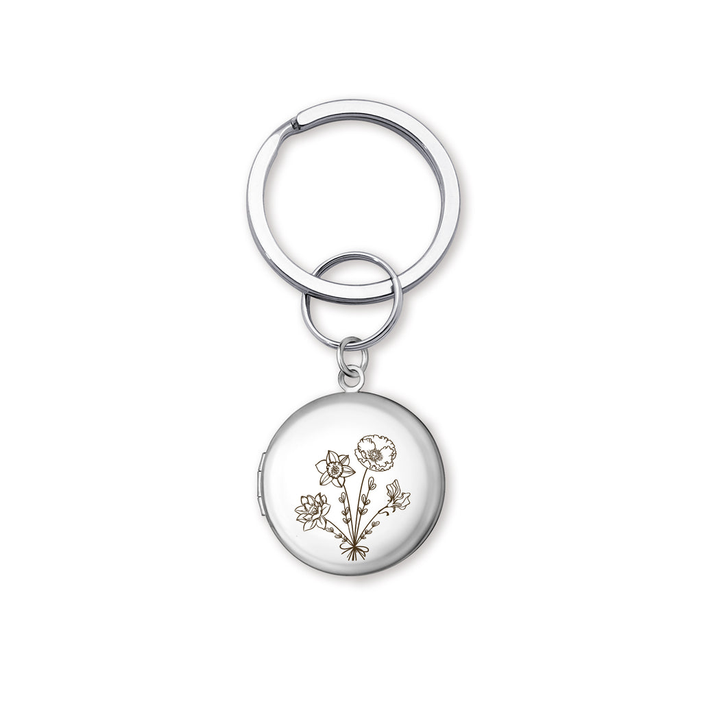 Custom Build Your Own Bouquet Photo Locket Key Chain