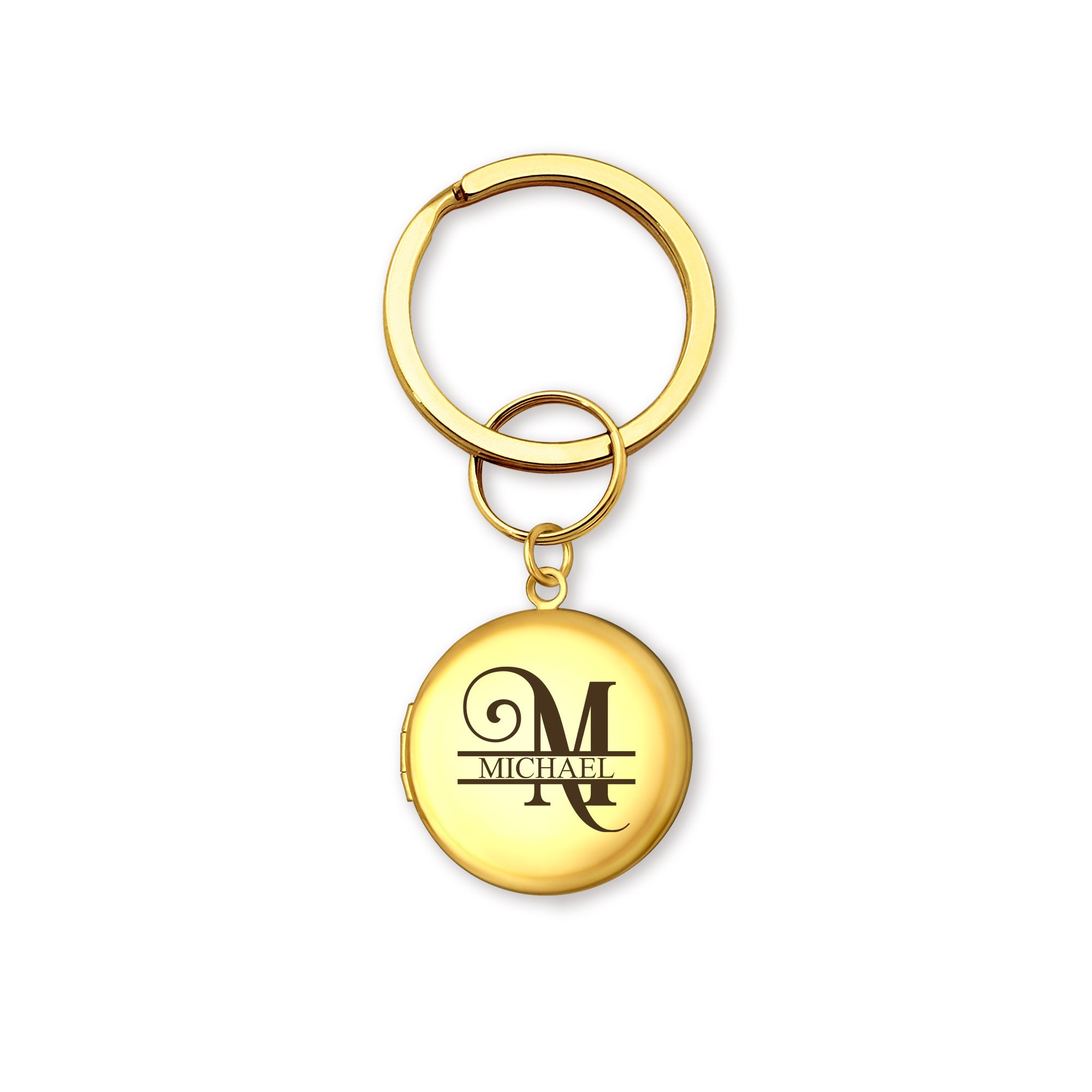 Custom Name Photo Locket Key Chain