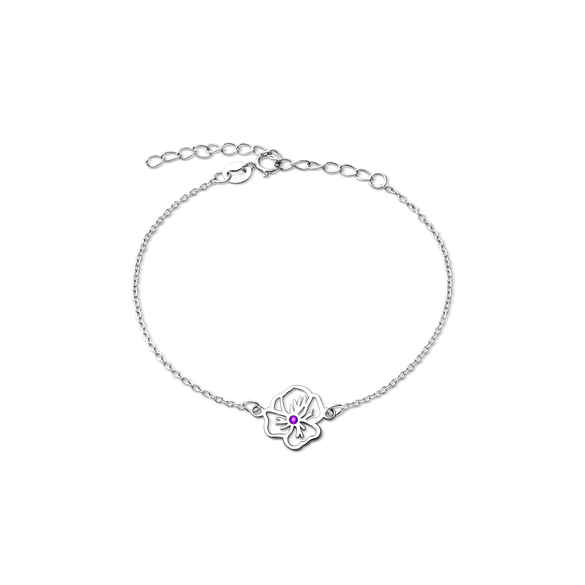 Birth Flower and Birthstone Bracelet