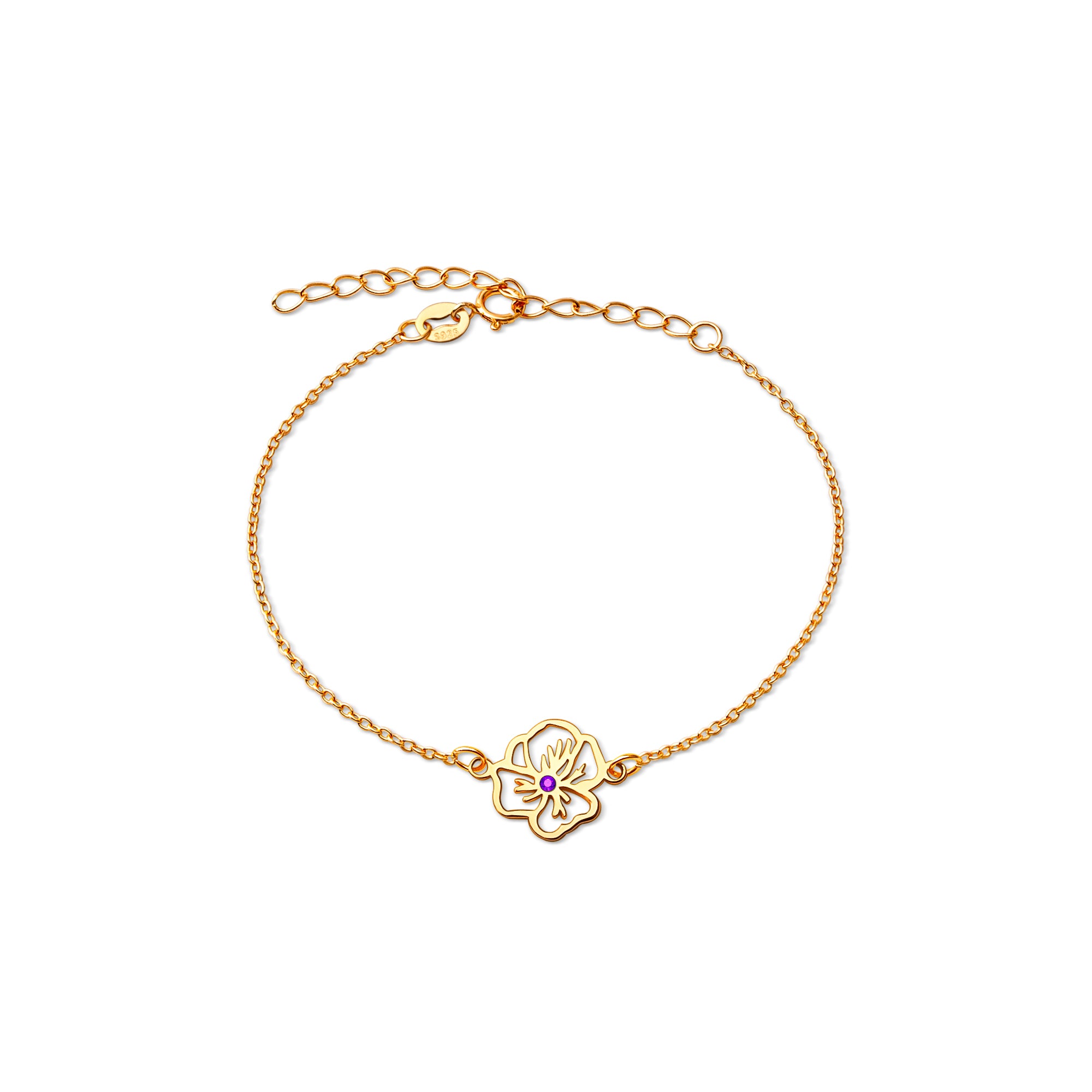 Birth Flower and Birthstone Bracelet