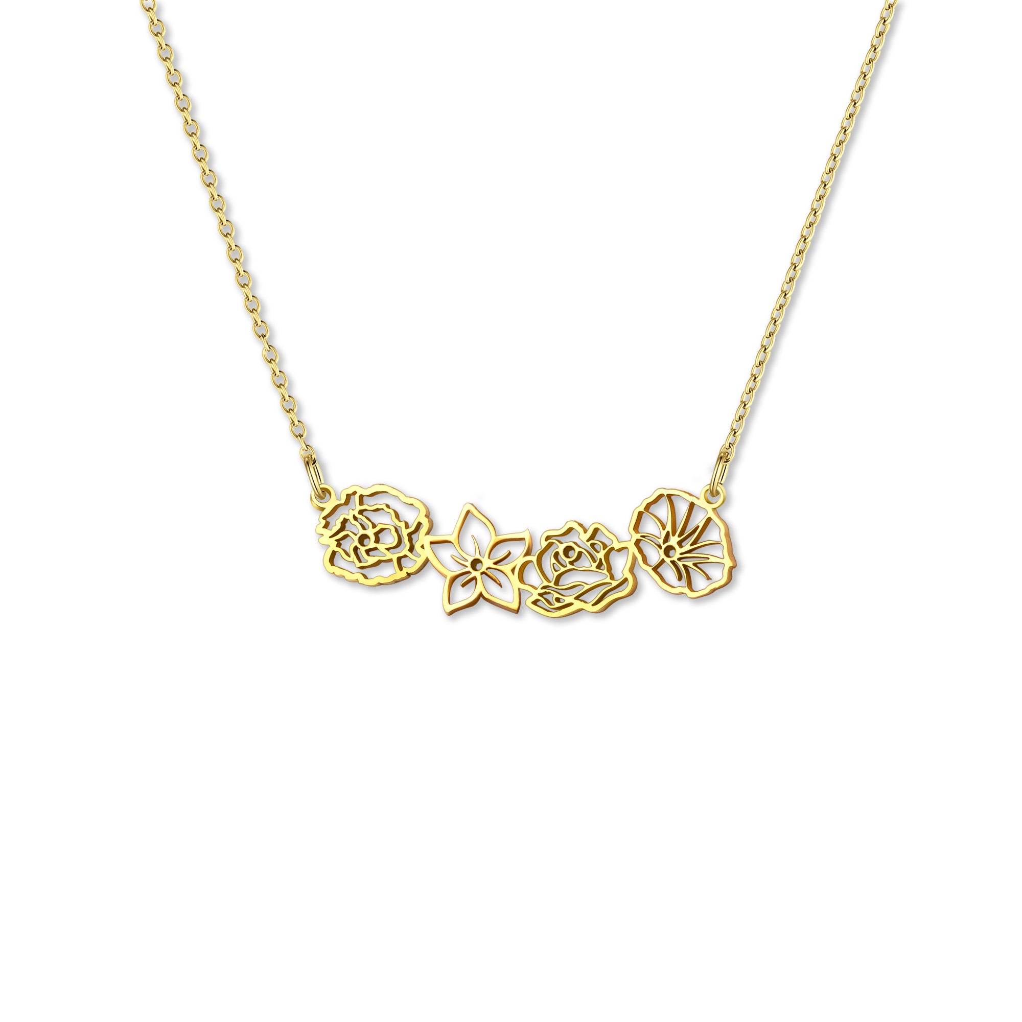 Birth Flower Sterling Silver Necklace