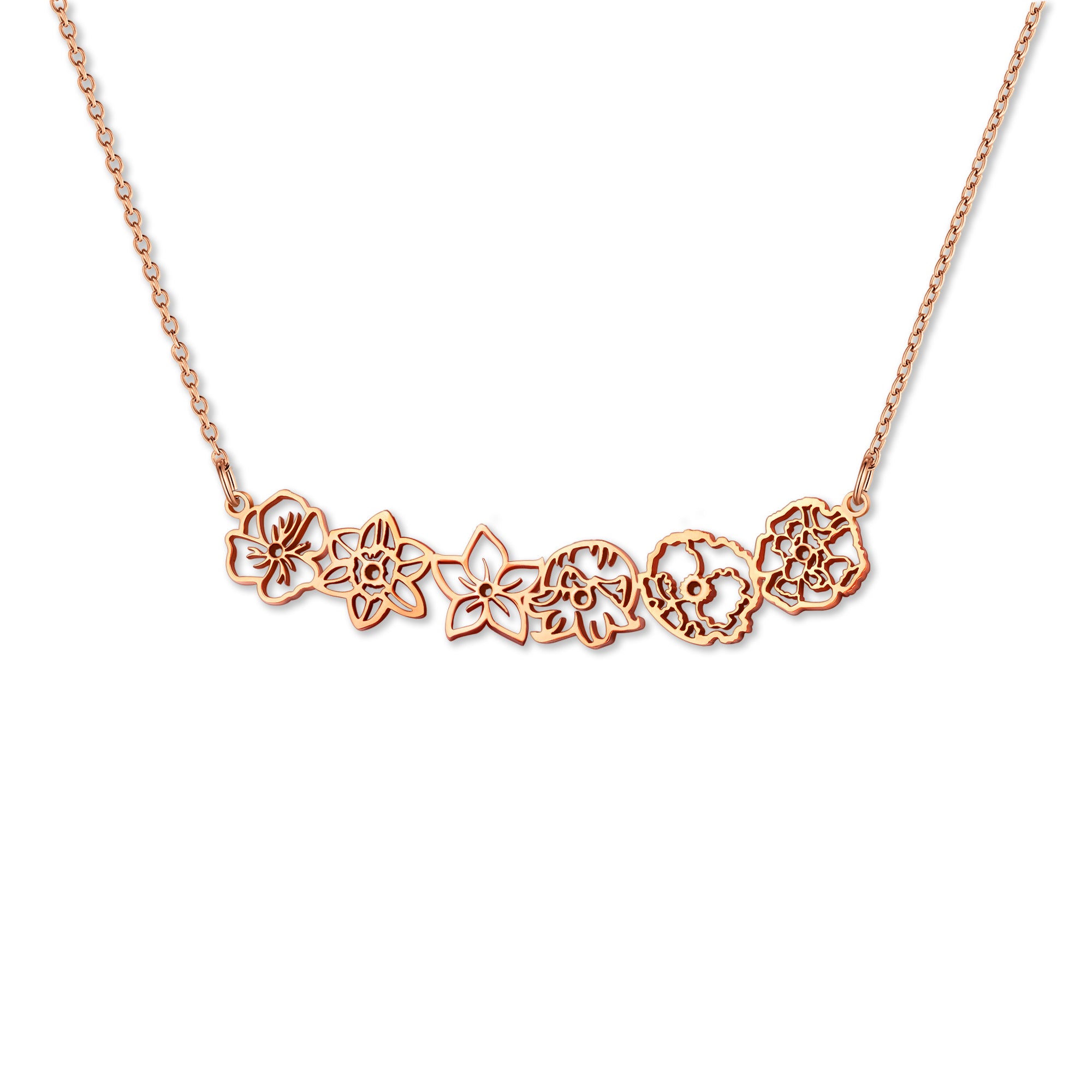 Birth Flower Sterling Silver Necklace