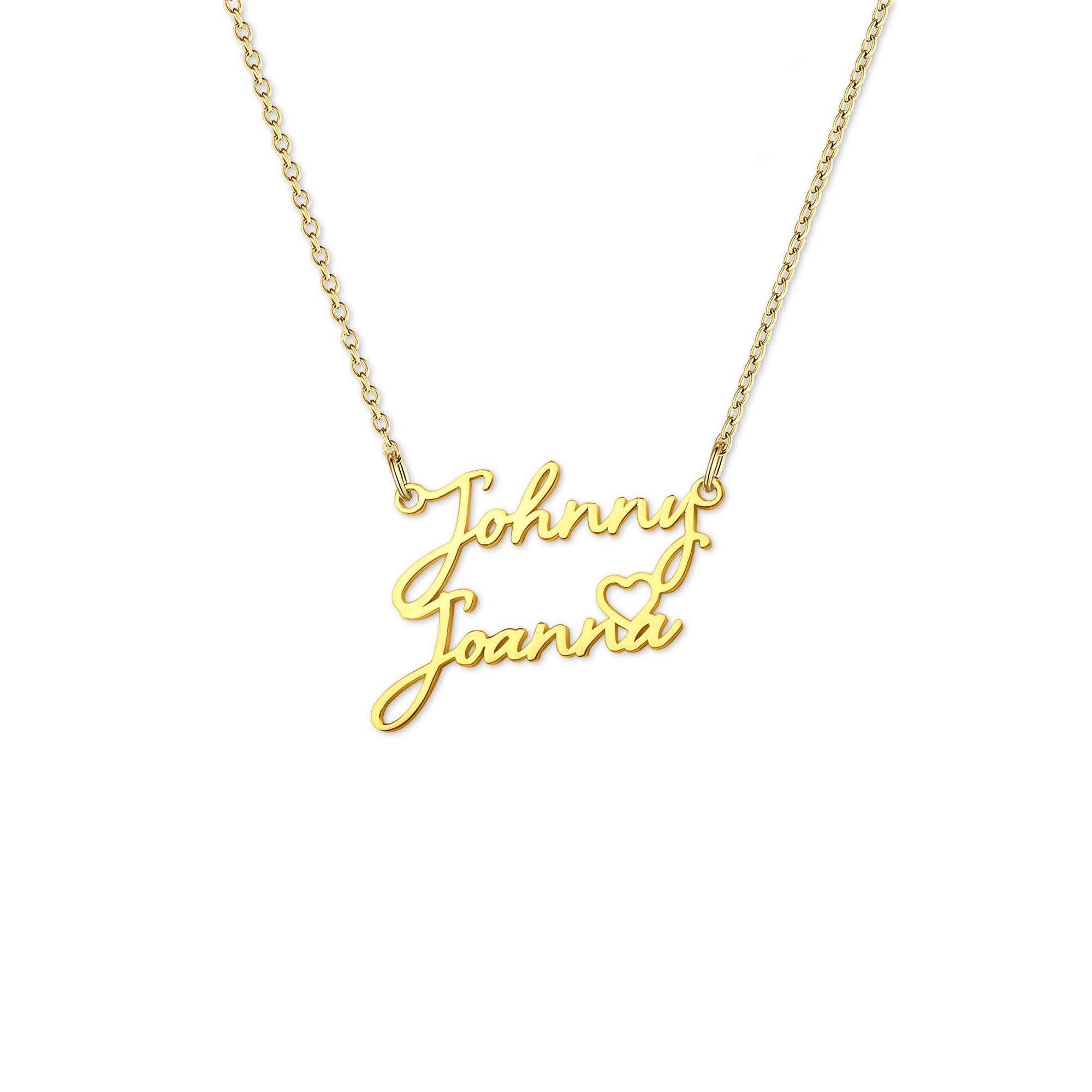 Couple's Name Necklace With Heart