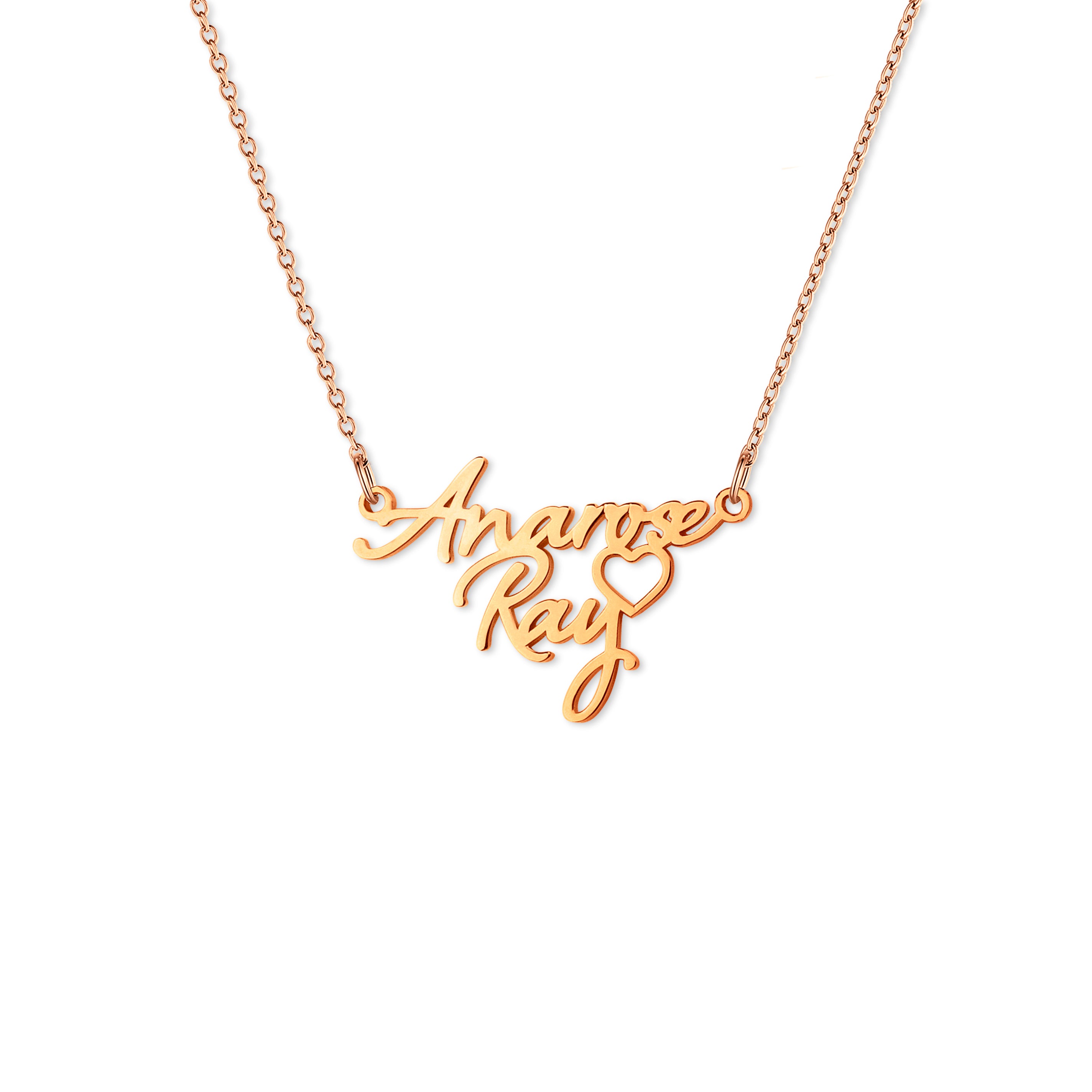 Couple's Name Necklace With Heart