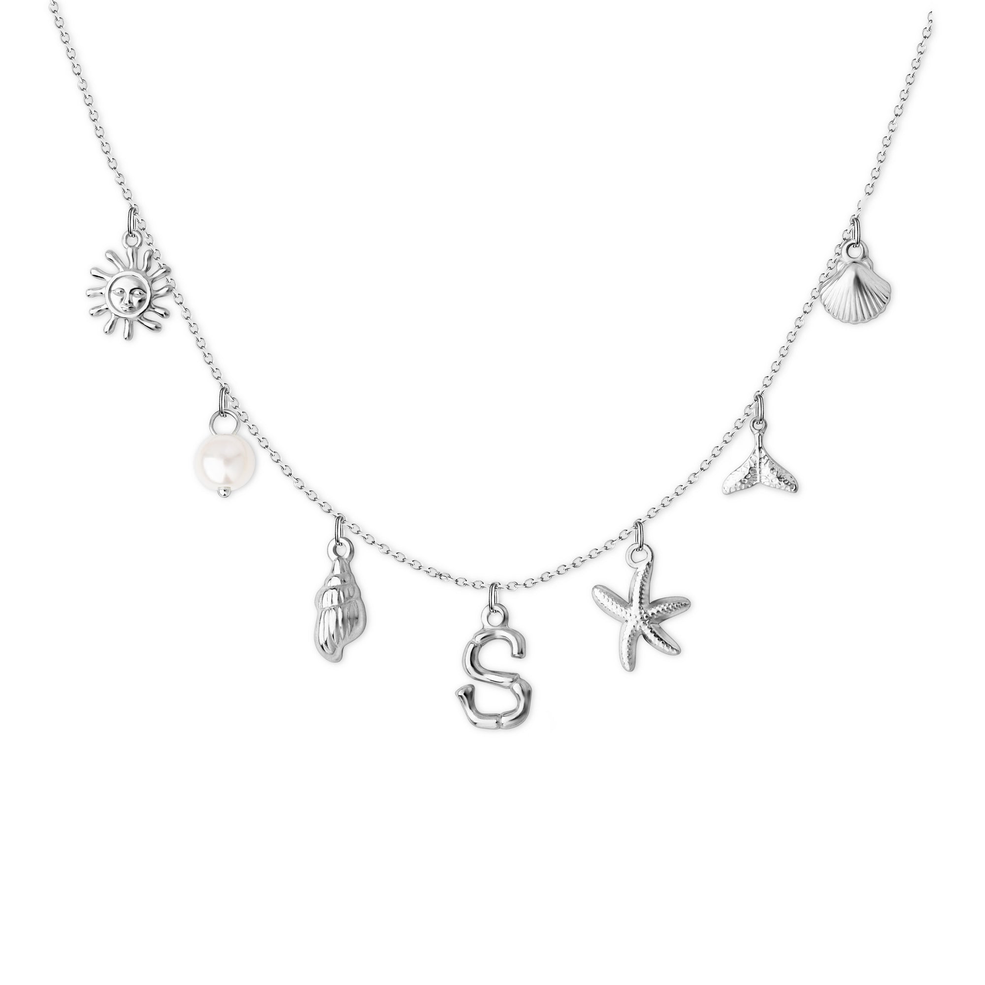 Ocean Elements Letter Necklace