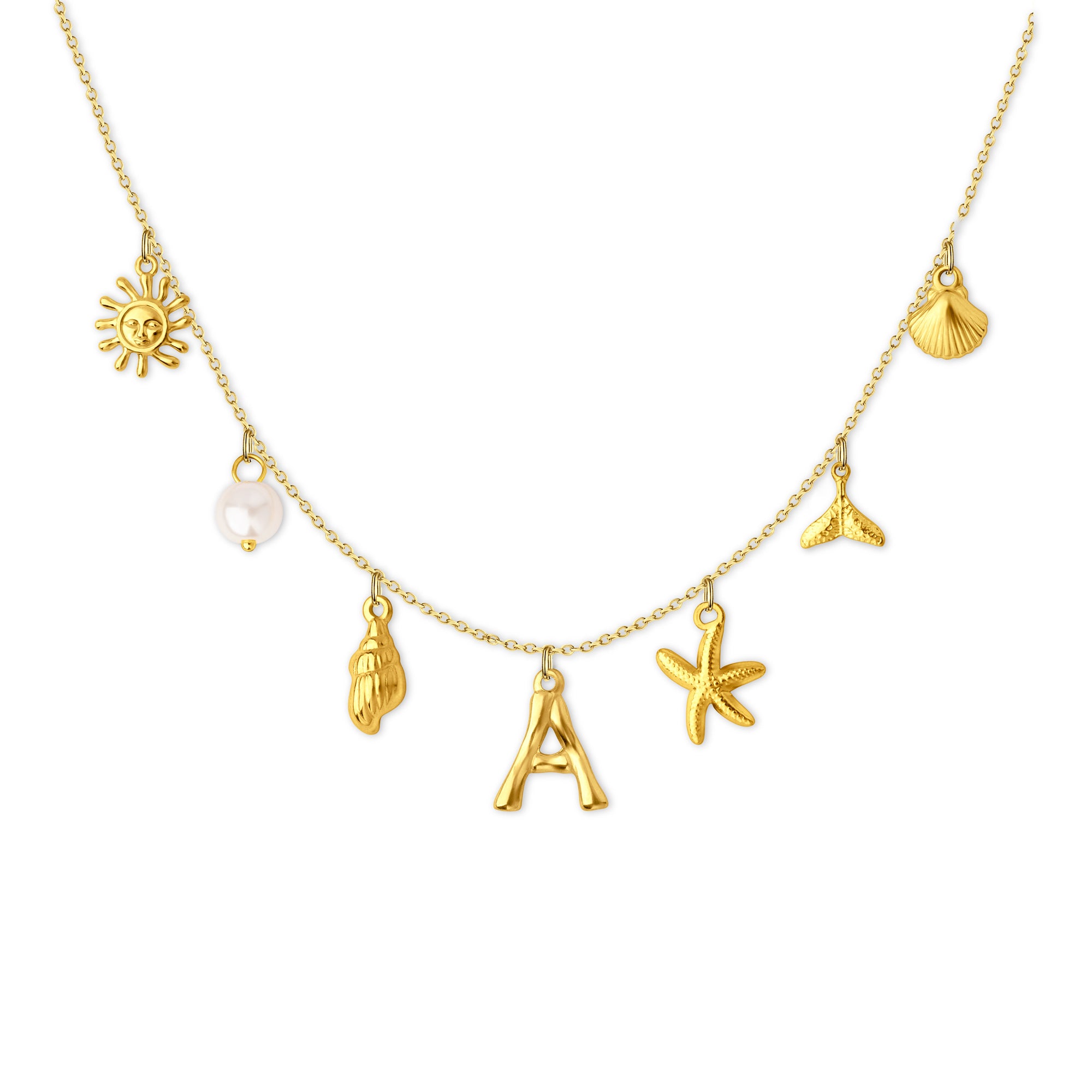 Ocean Elements Letter Necklace