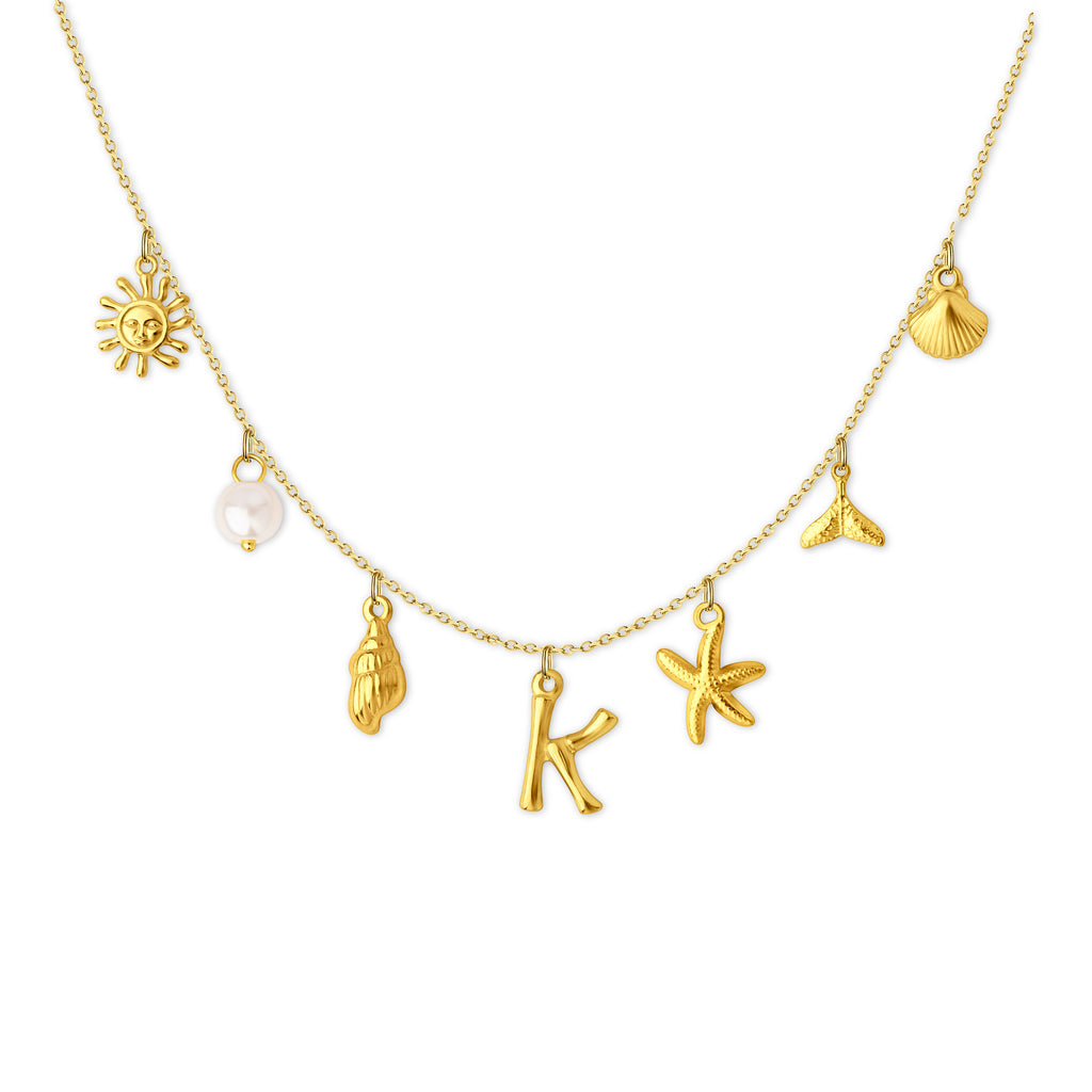 Ocean Elements Letter Necklace