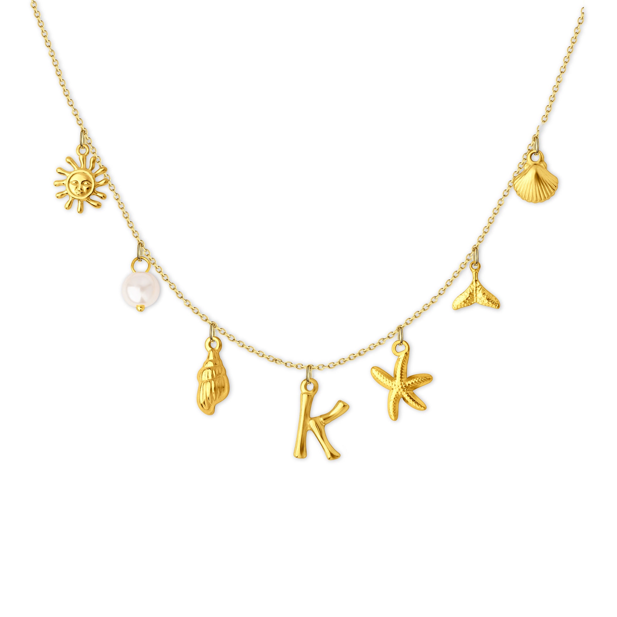 Ocean Elements Letter Necklace