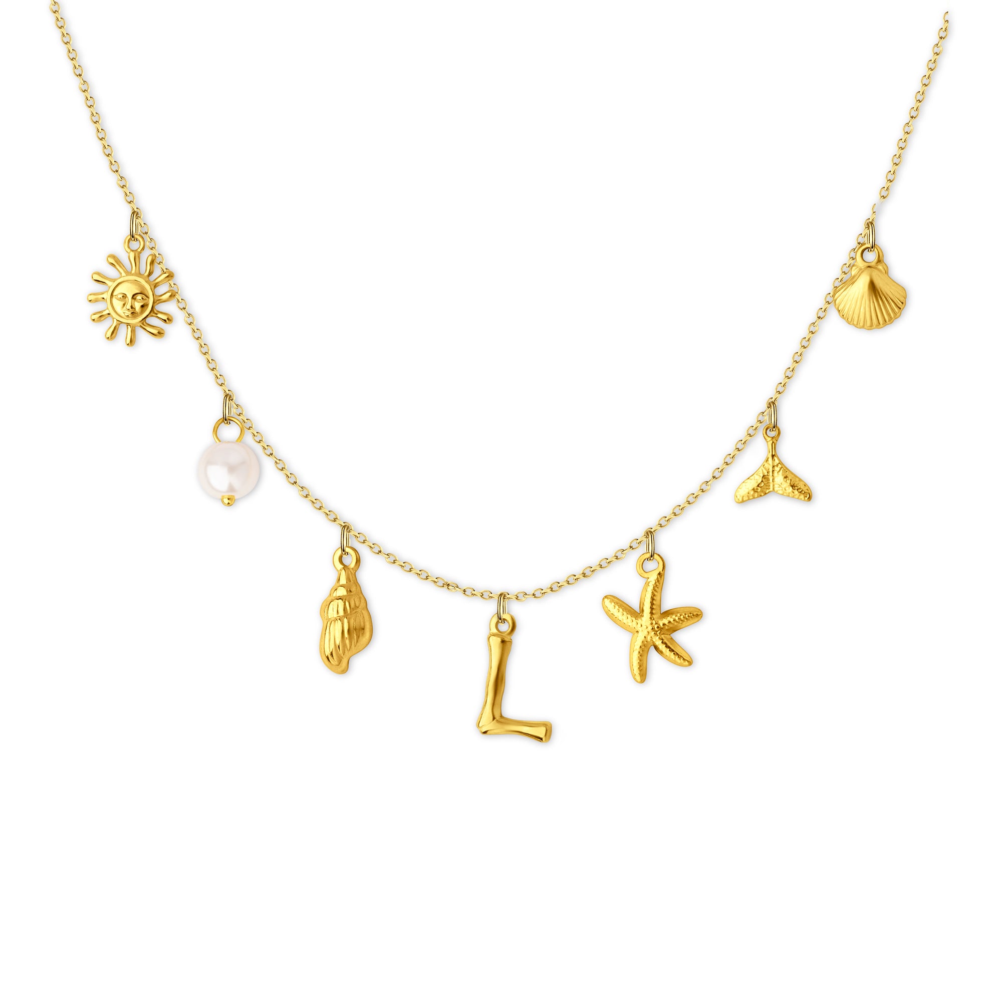 Ocean Elements Letter Necklace