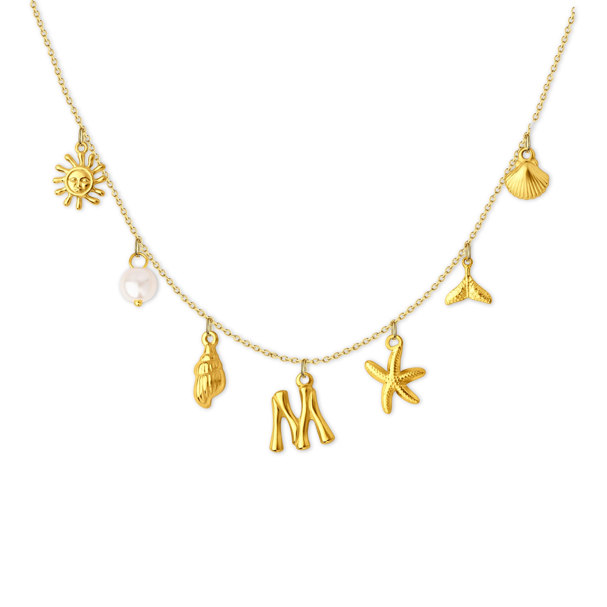 Ocean Elements Letter Necklace