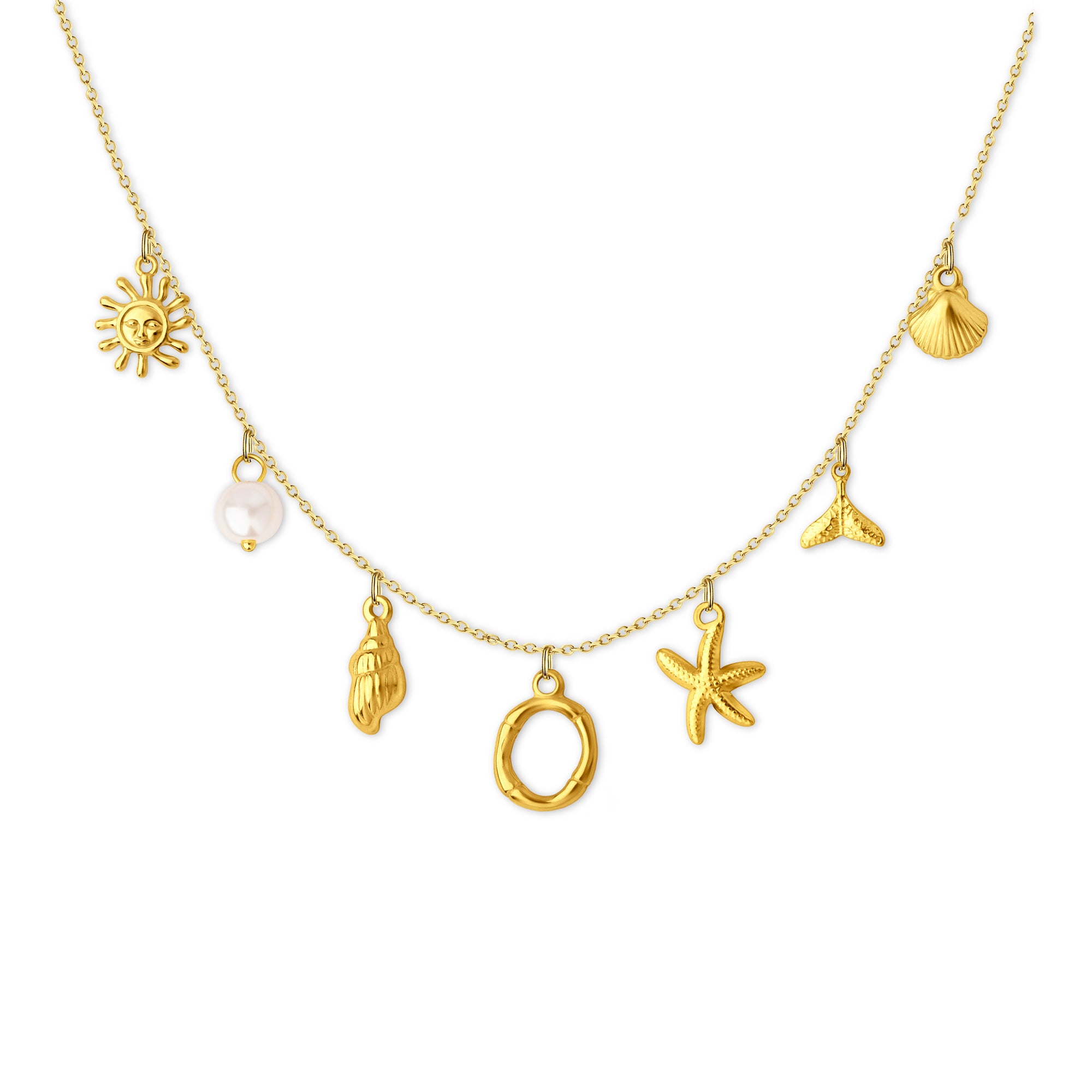 Ocean Elements Letter Necklace