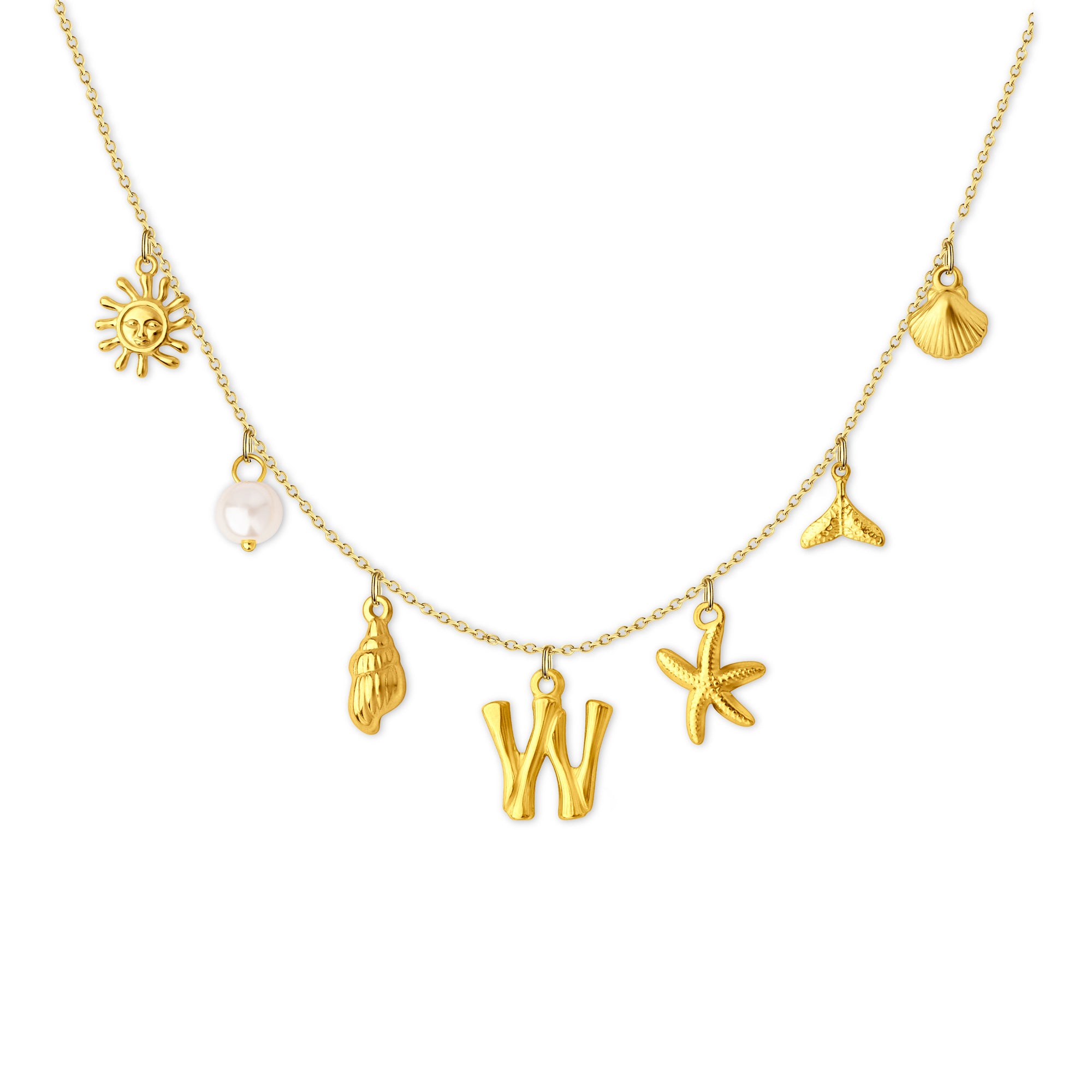 Ocean Elements Letter Necklace