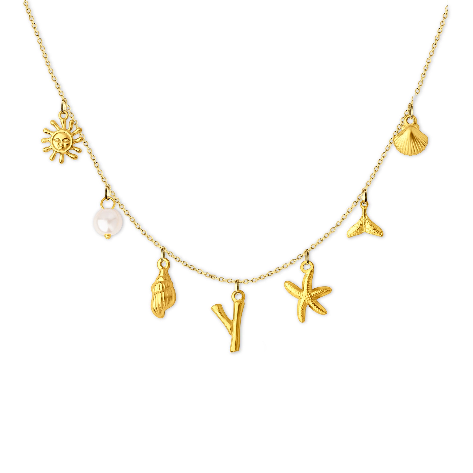 Ocean Elements Letter Necklace