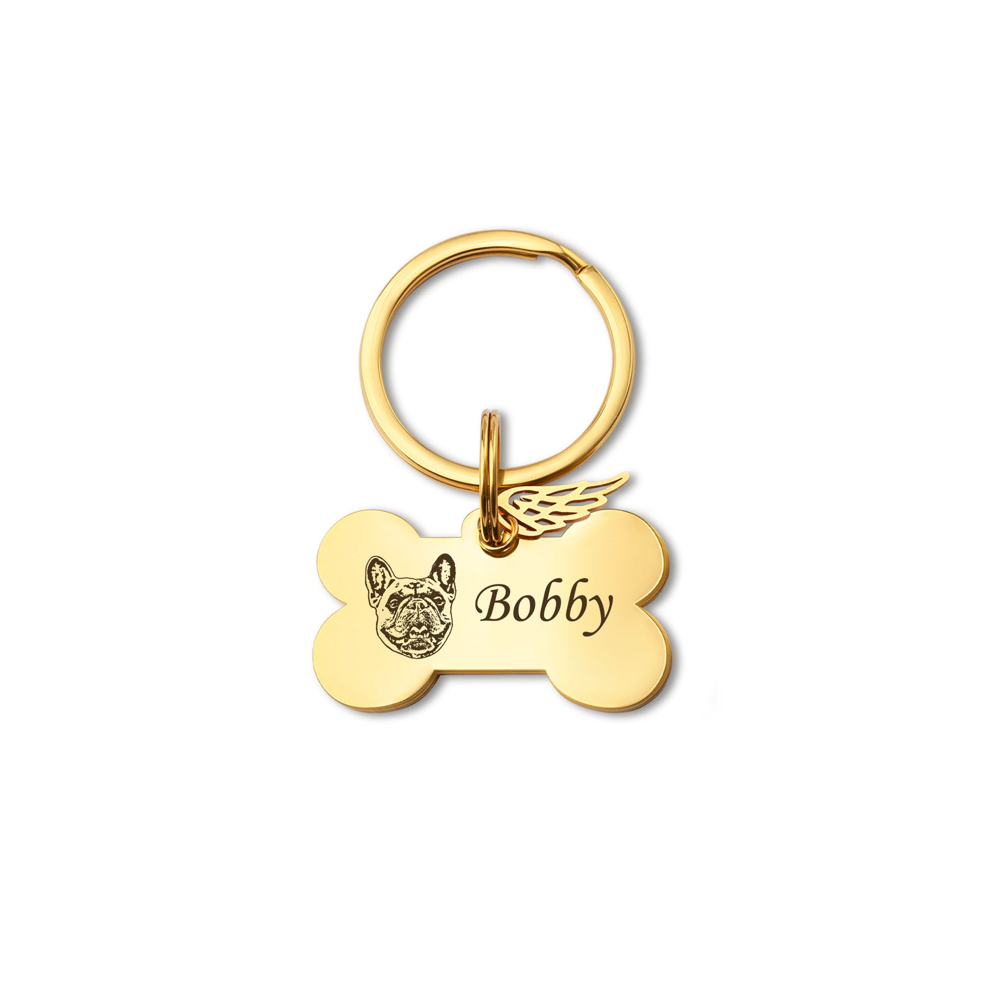 Pet Portrait Dog Bone Dog Tag