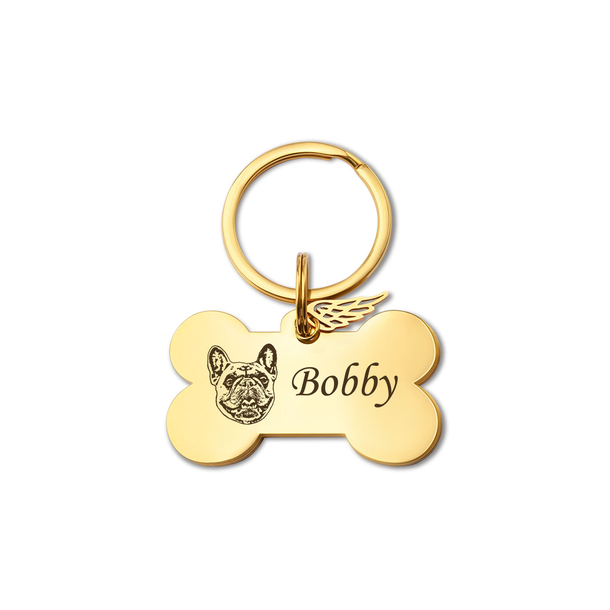 Pet Portrait Dog Bone Dog Tag